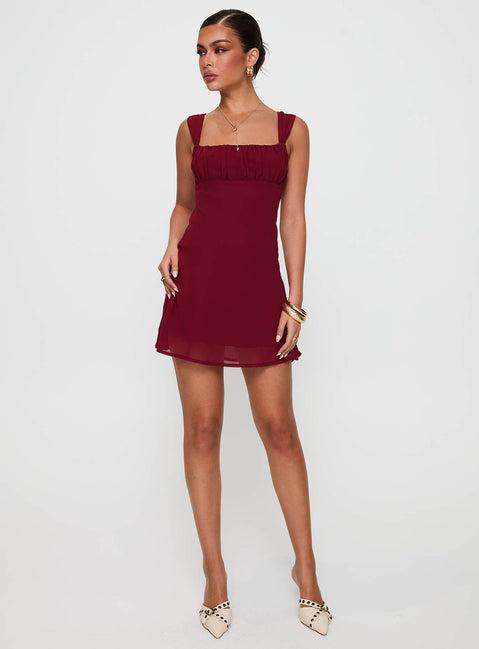 Solasta Mini Dress Red Product Image