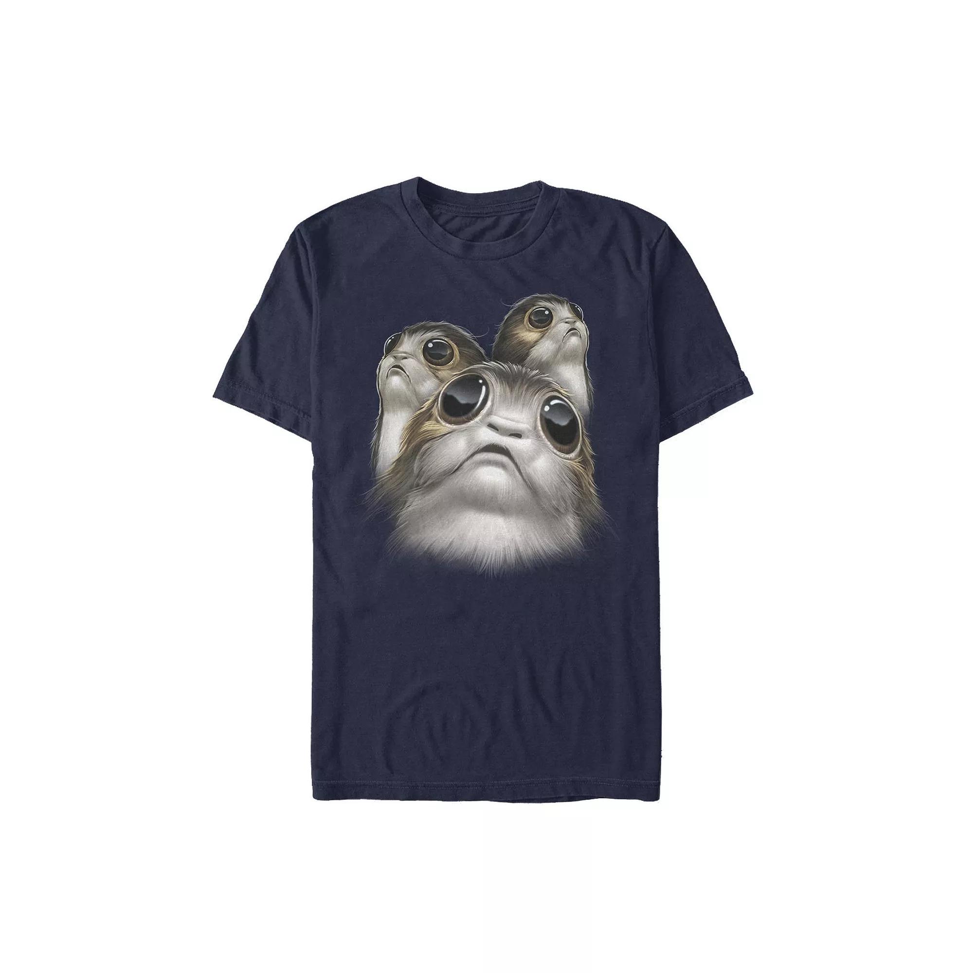 Men's Mens Star Wars Big Face Porgs Tee,  Product Image