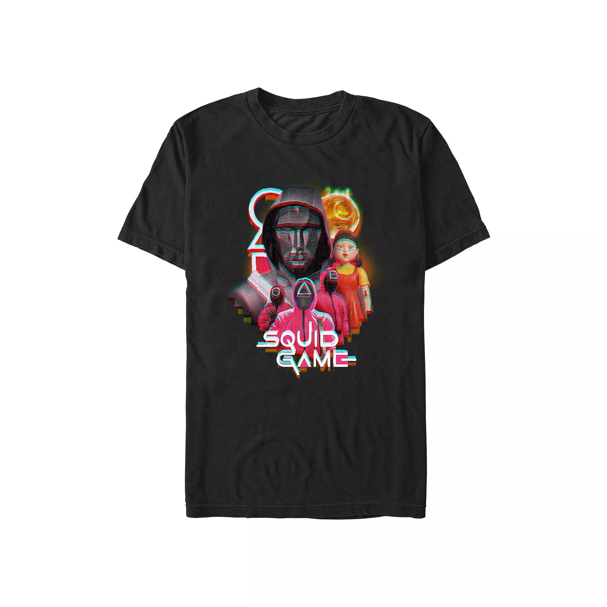 Men's Squid Game Glitch Poster Graphic Tee,  Product Image