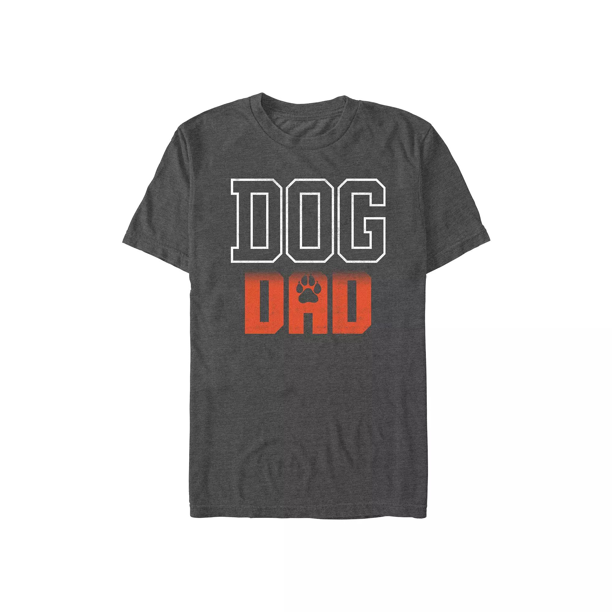 Men's Dog Dad Paw Print Stacked Text Graphic Tee,  Product Image