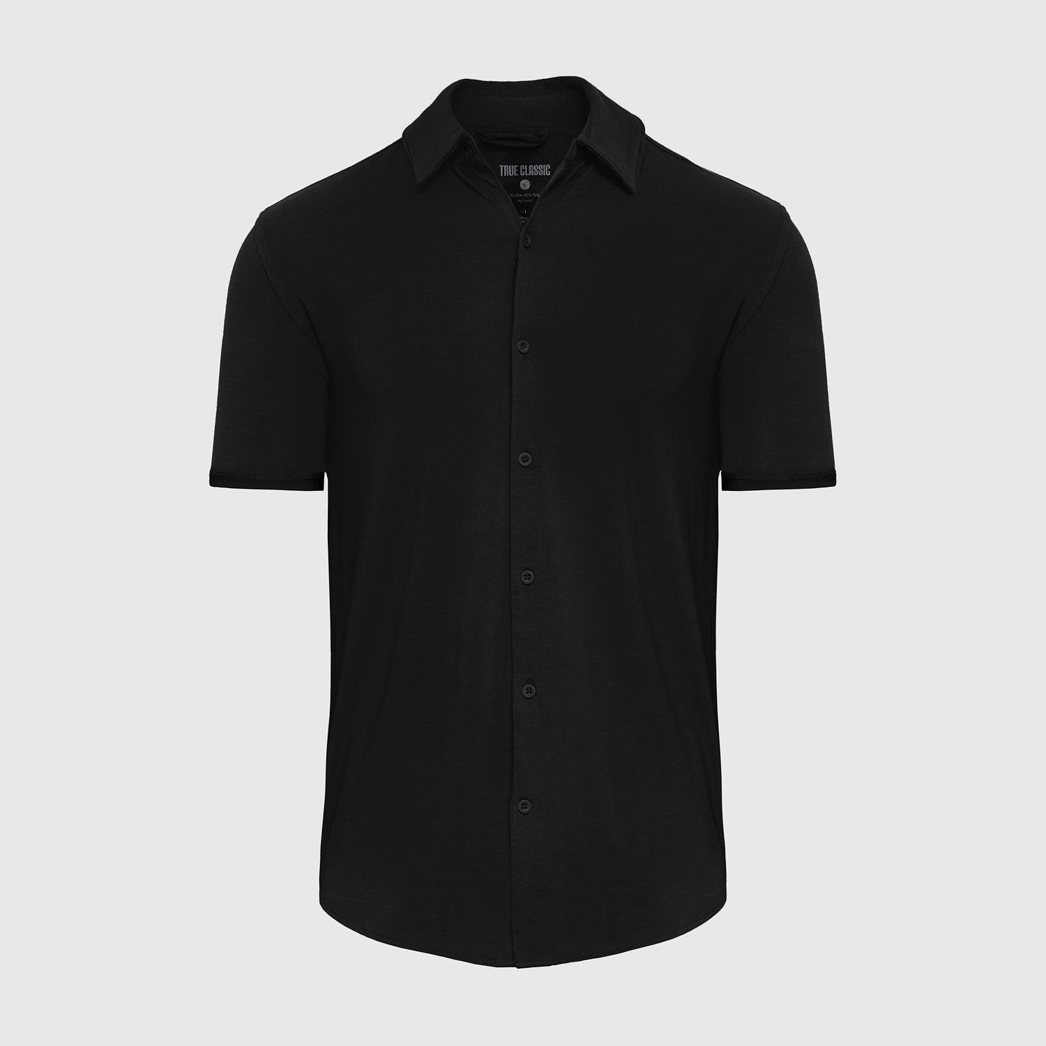 Black Short Sleeve Knit Shirt Product Image