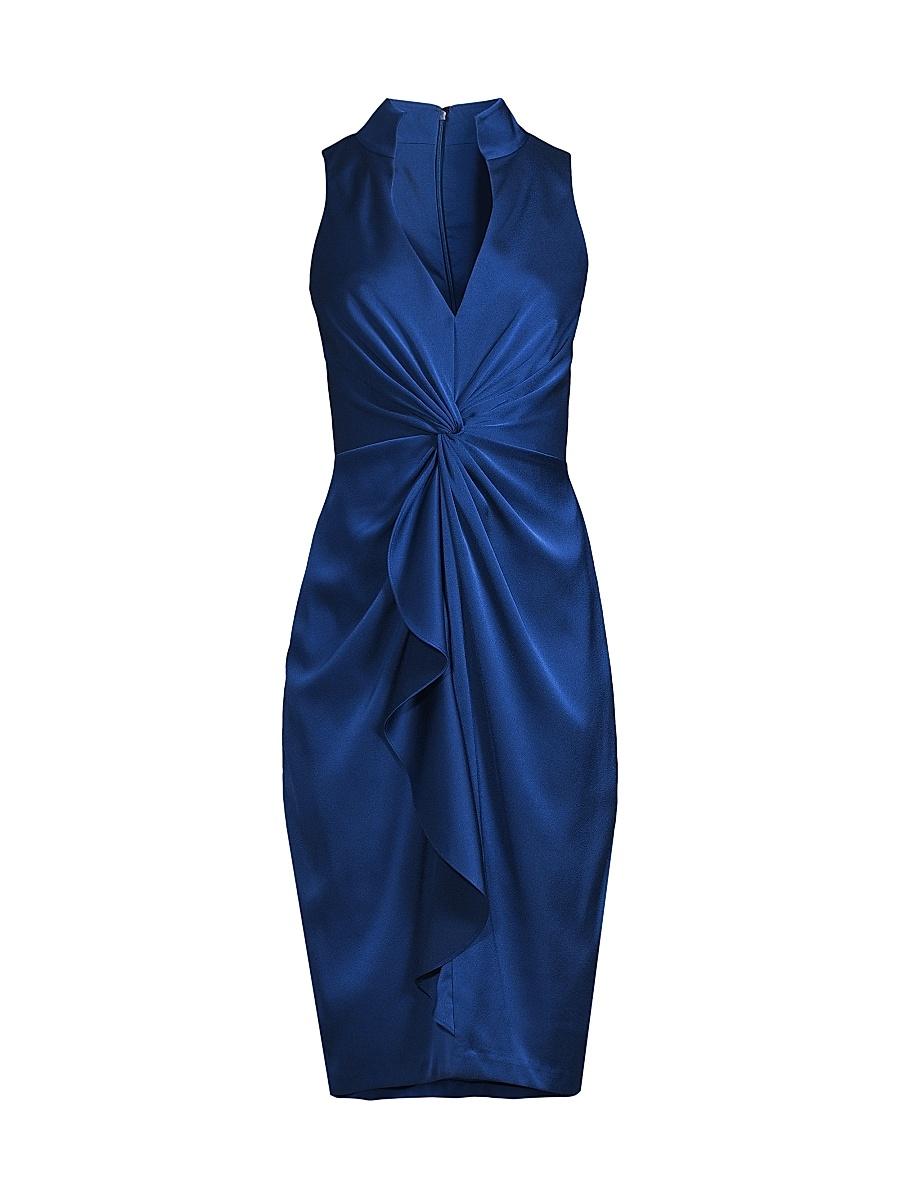 Womens Crepe-Back Satin Twist Cocktail Dress Product Image