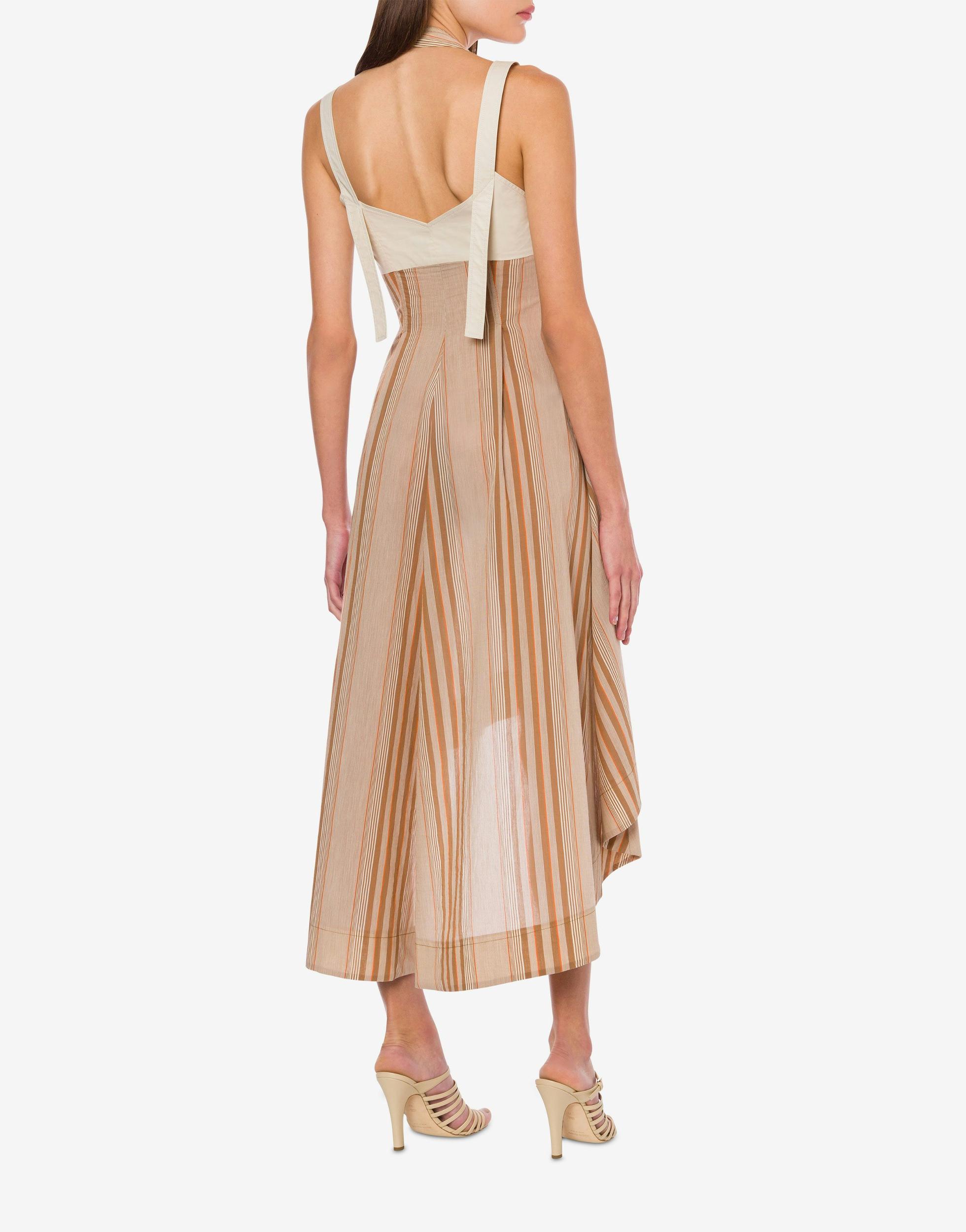 Muslin dress with alternating stripes Product Image