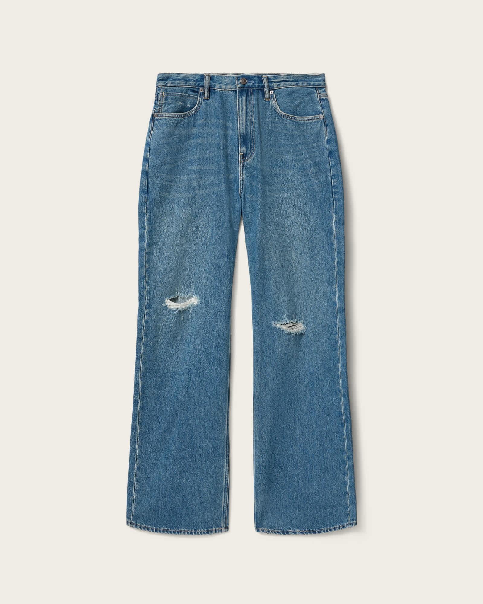 Lenny Loose Fit Wide Leg Denim Jeans DESTROY MID INDIGO | ALLSAINTS US Product Image