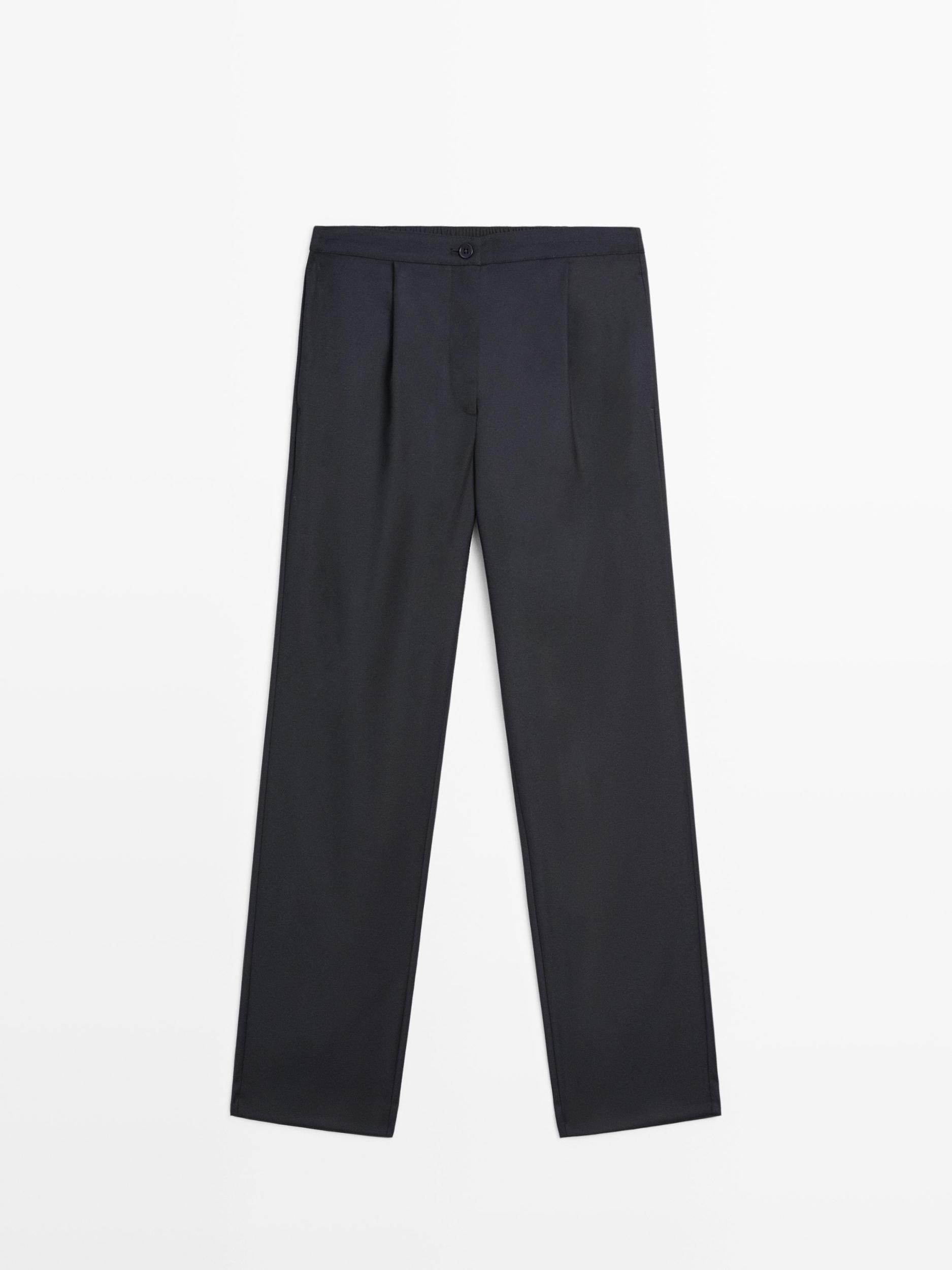 Dart trousers with elastic waistband Product Image