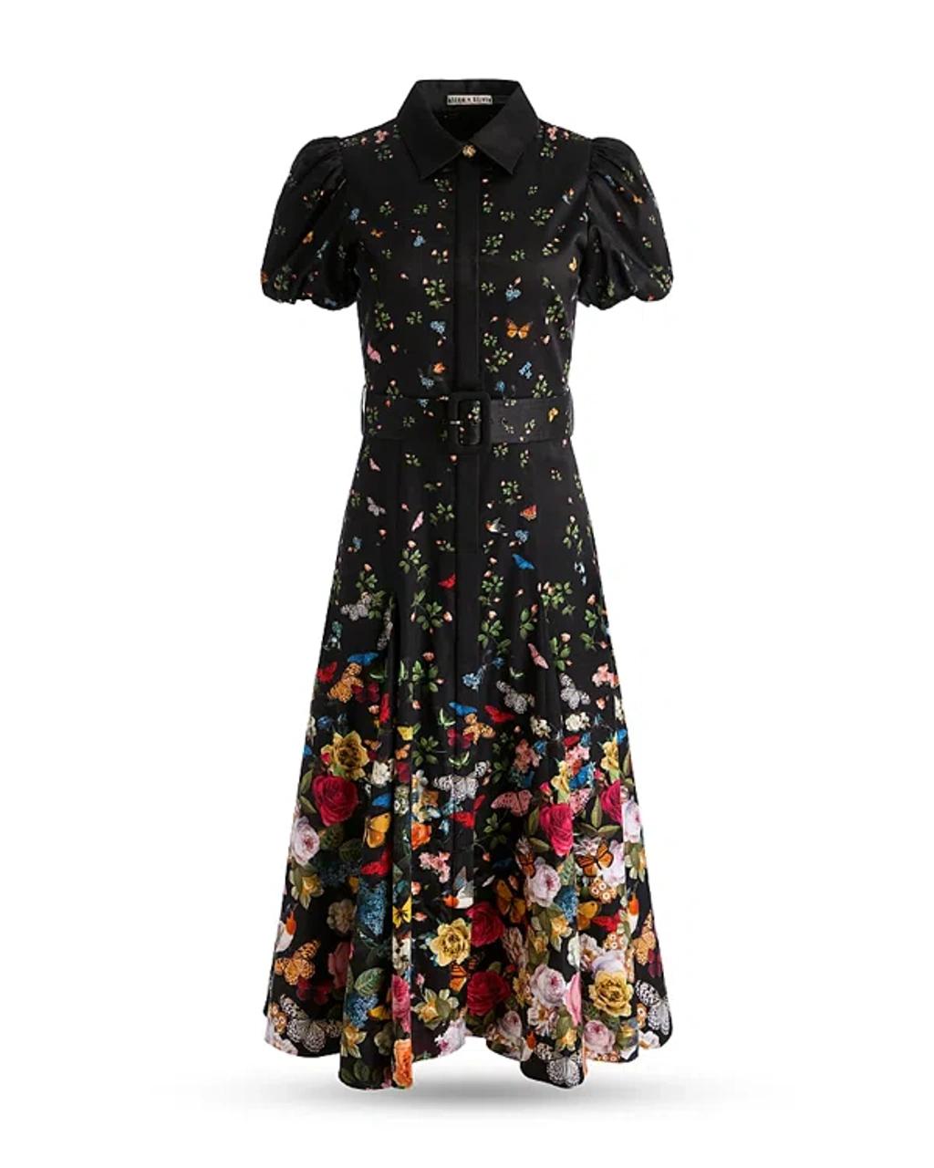 ALICE AND OLIVIA Henrietta Floral Belted Midi Dress In Multi Product Image