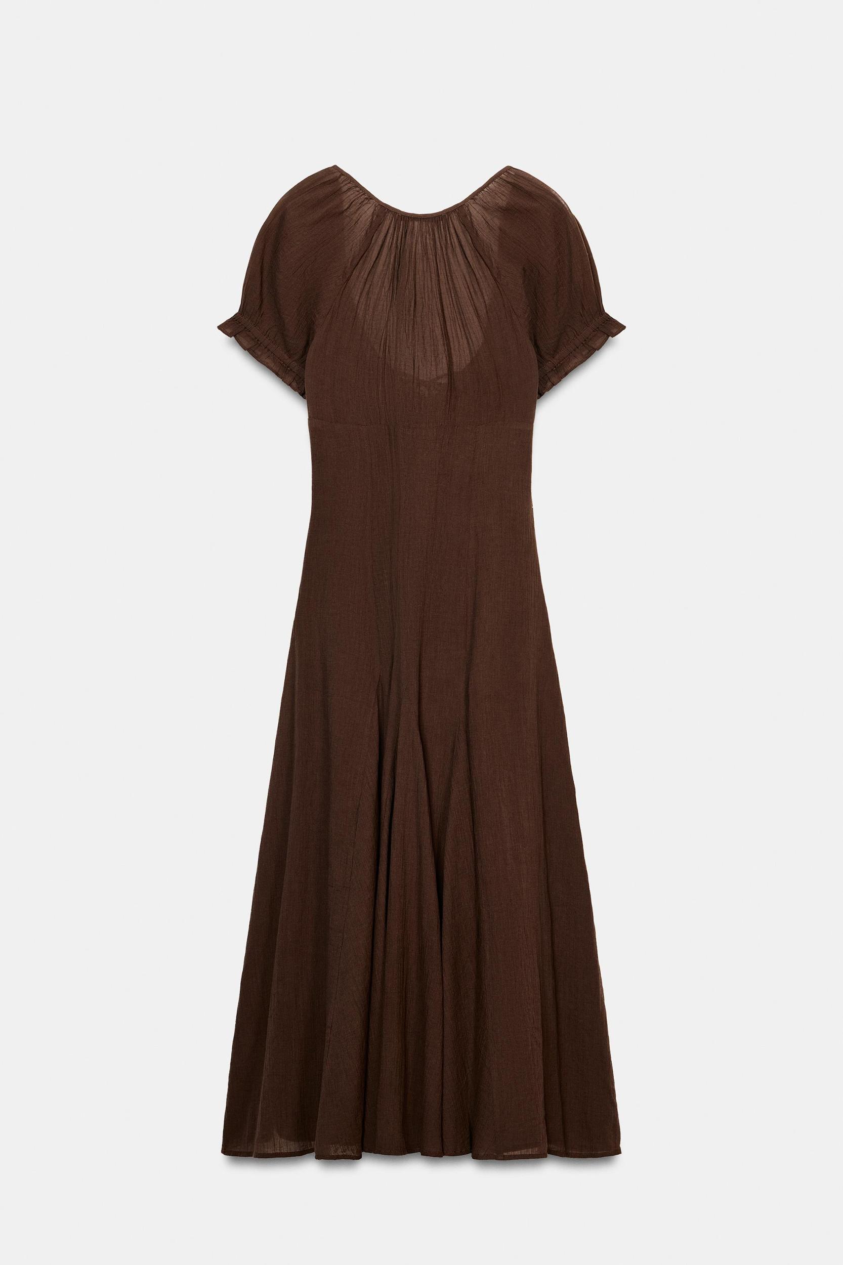 CHIFFON GODET MIDI DRESS Product Image