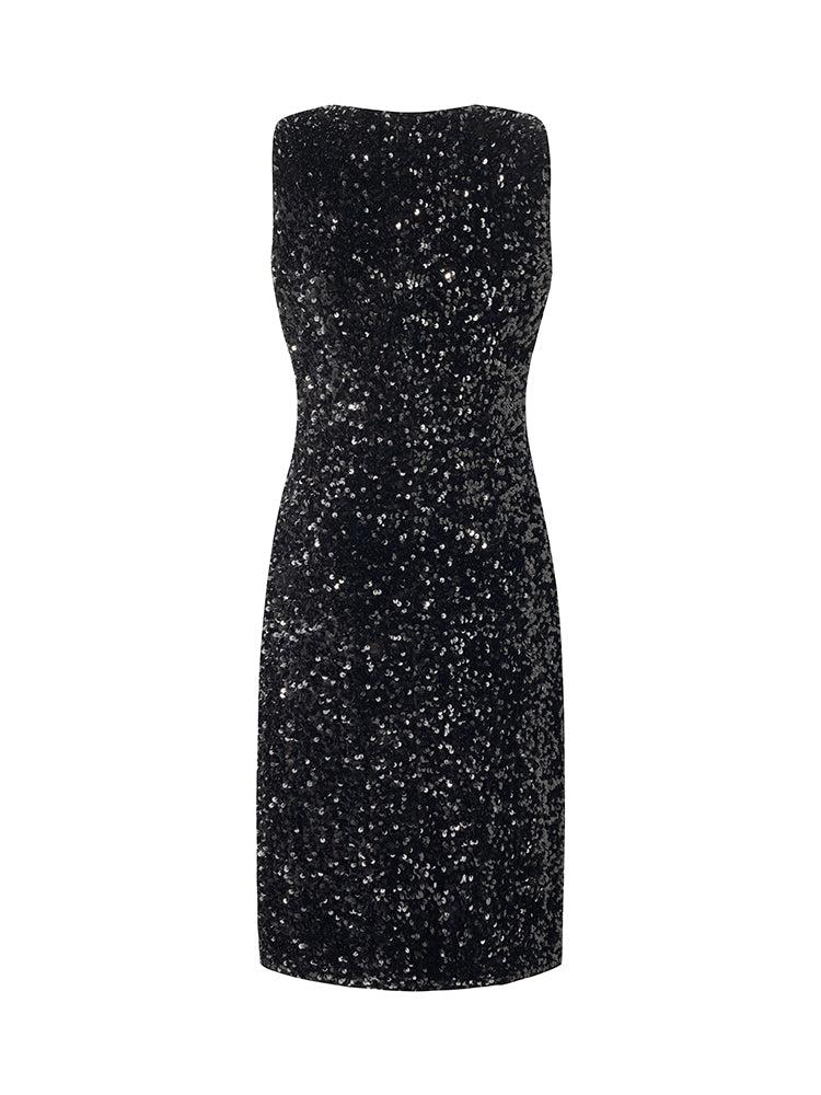 Velvet Sequins Women Mini Vest Dress Product Image