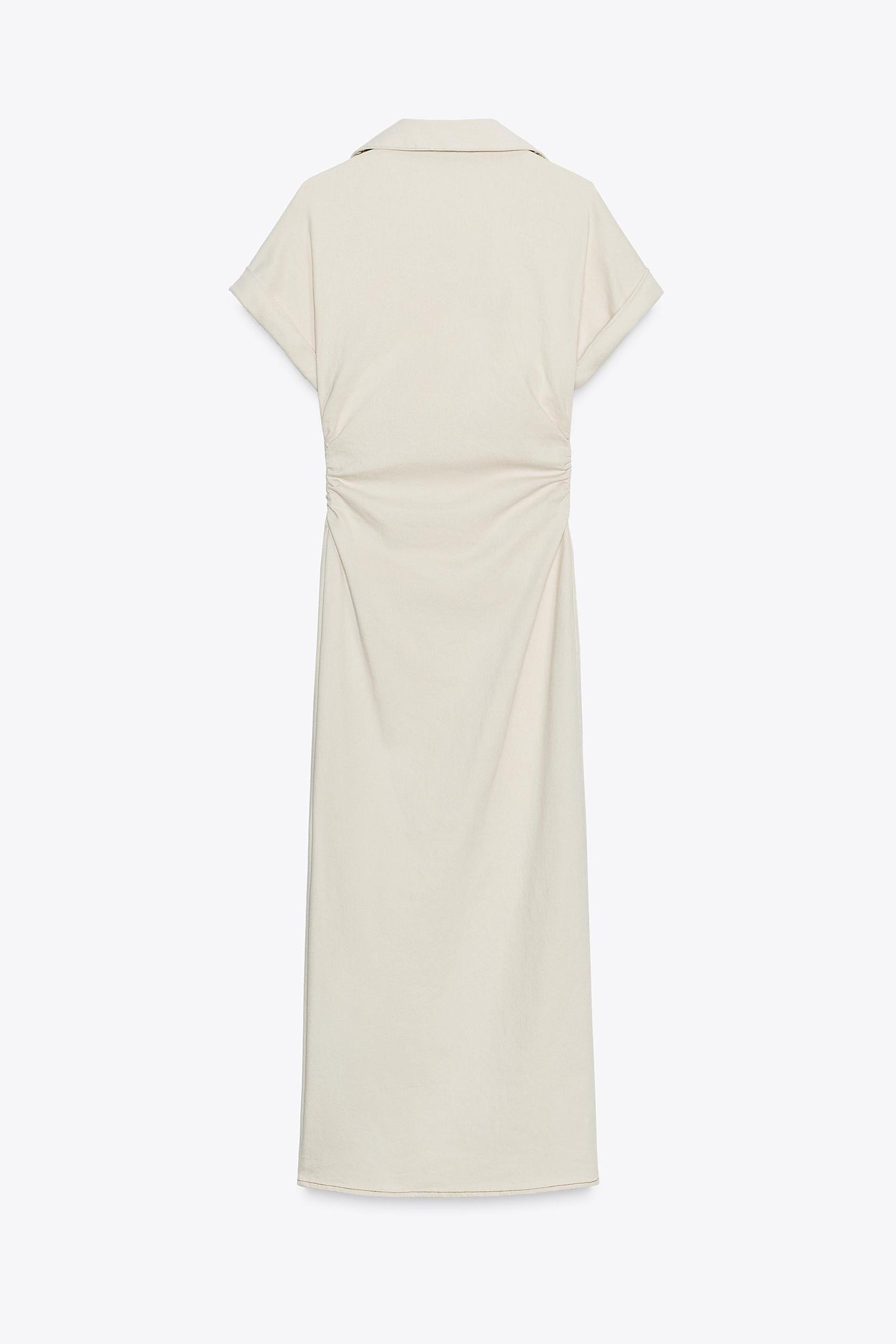 RUCHED WAIST MIDI DRESS Product Image