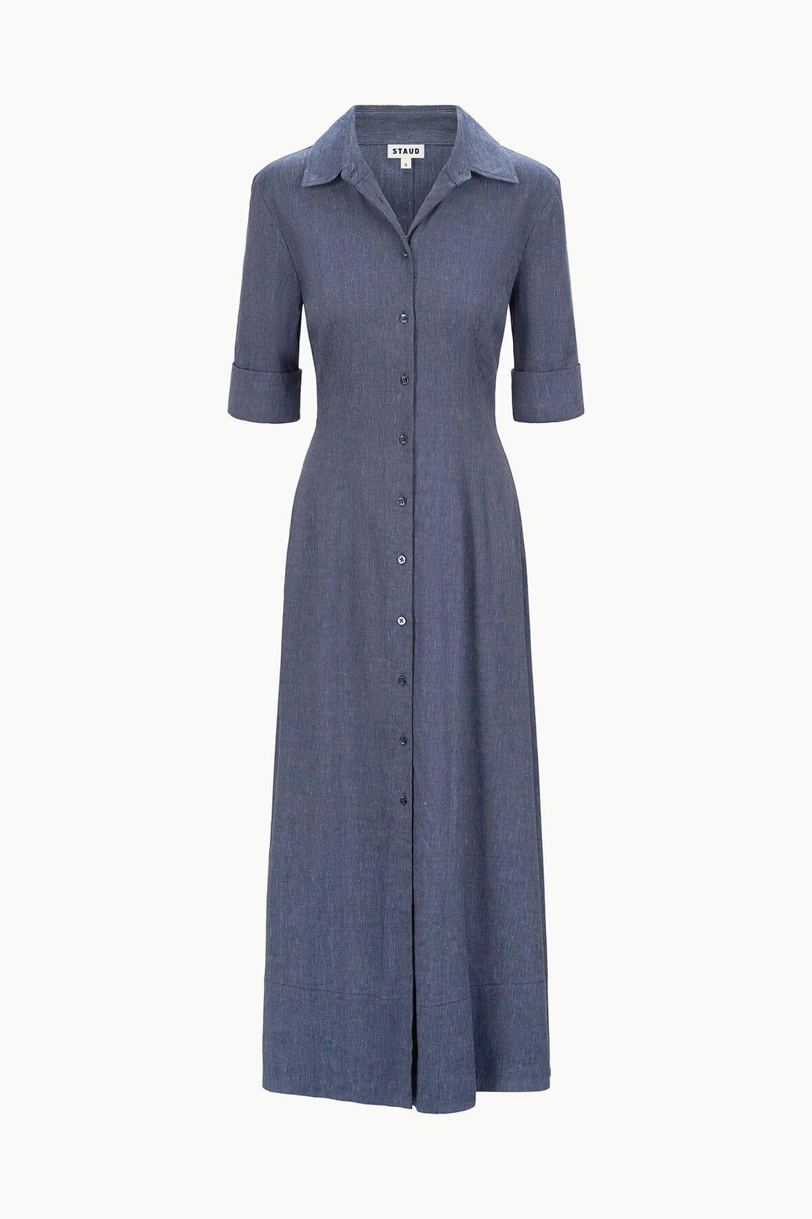 JOAN LINEN DRESS | CHAMBRAY Product Image