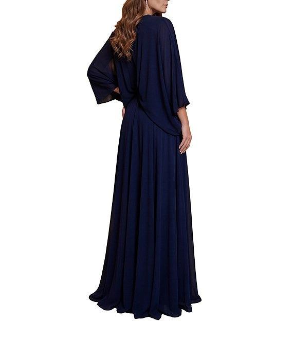 Terani Couture Deep V Neck Flowy Gown Product Image