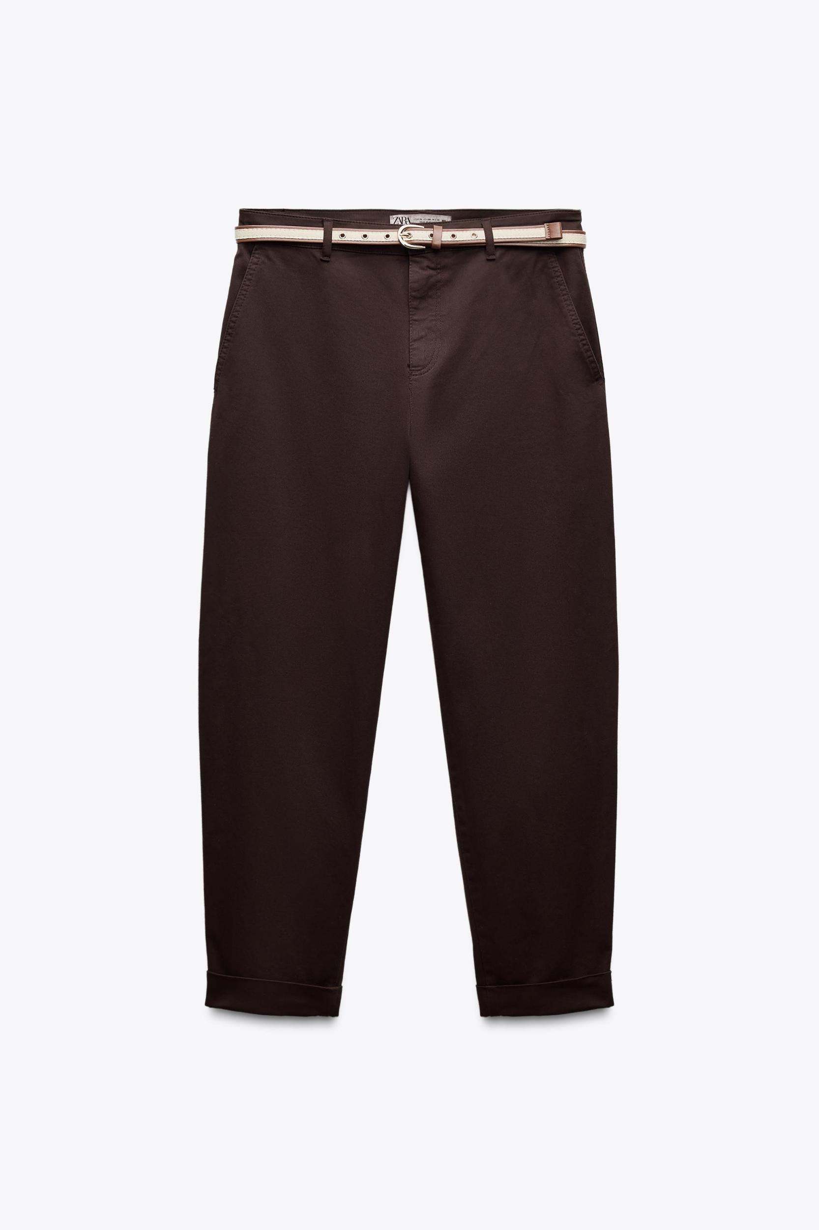 BELTED CHINO PANTS Product Image