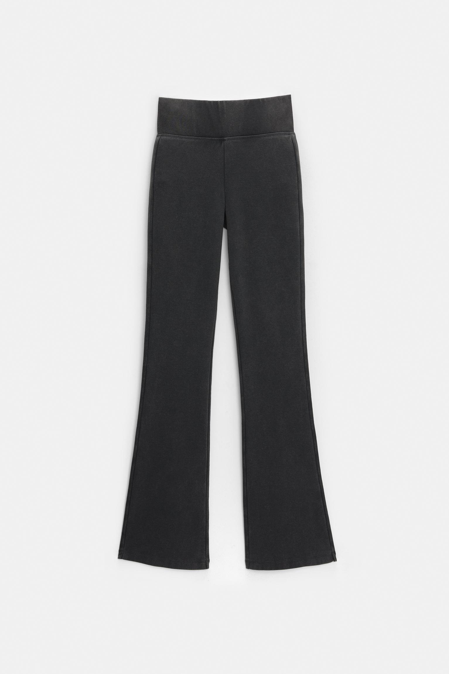 Flared pants with wide waistband Product Image