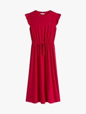 Flutter-Sleeve Jersey Midi Dress Product Image