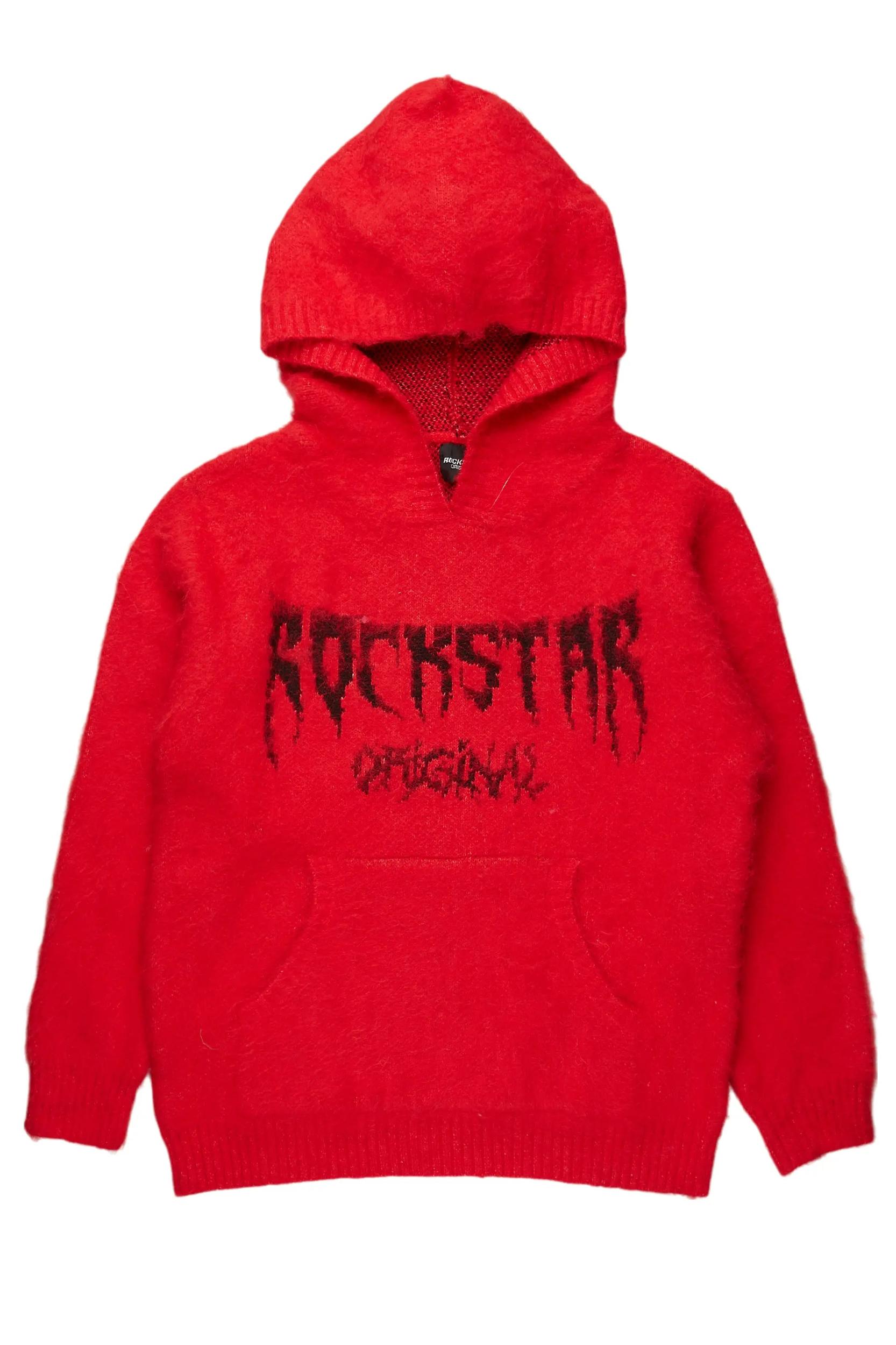 Andreas Red Graphic Knit Hoodie Female Product Image