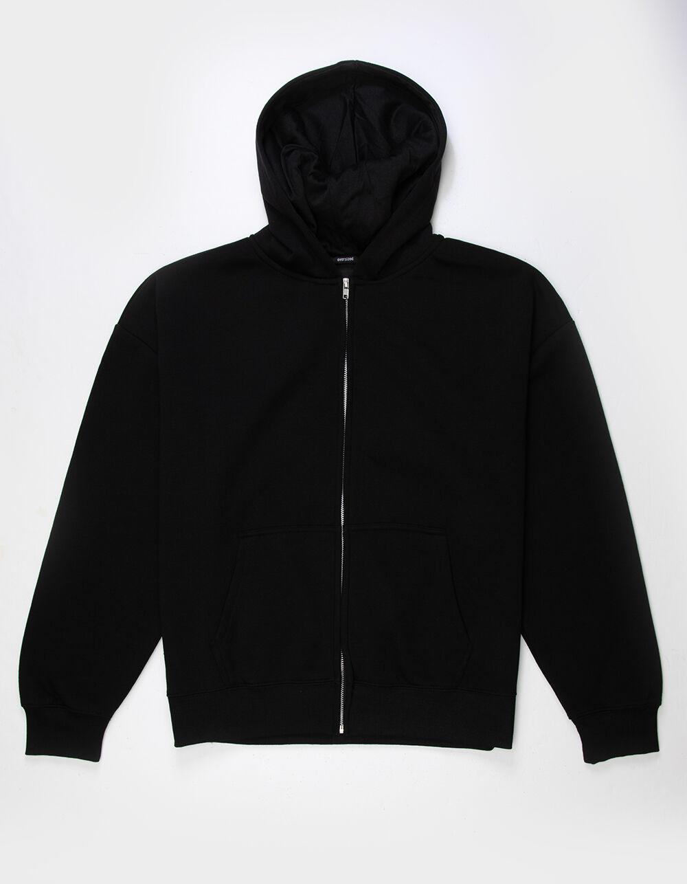 RSQ Mens Oversized Zip-Up Hoodie - BLACK Product Image