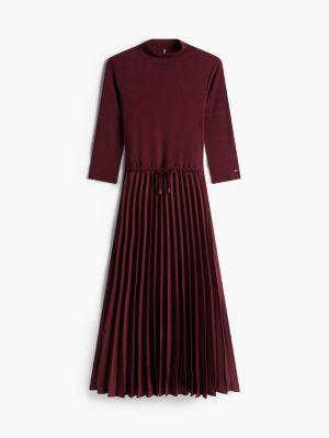 Pleated Mix Media Midi Dress Product Image