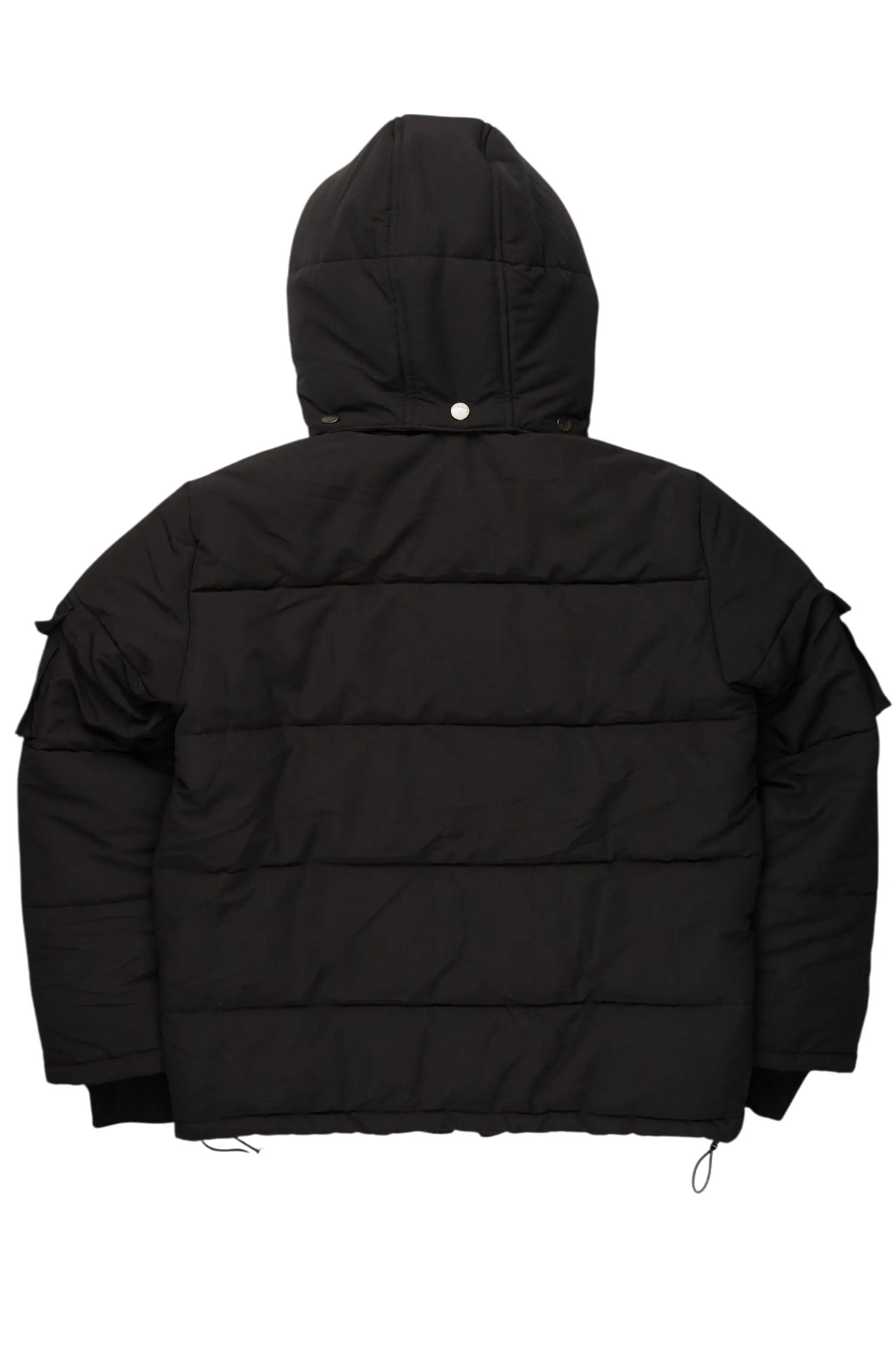 Adley Black Utility Puffer Jacket Male Product Image