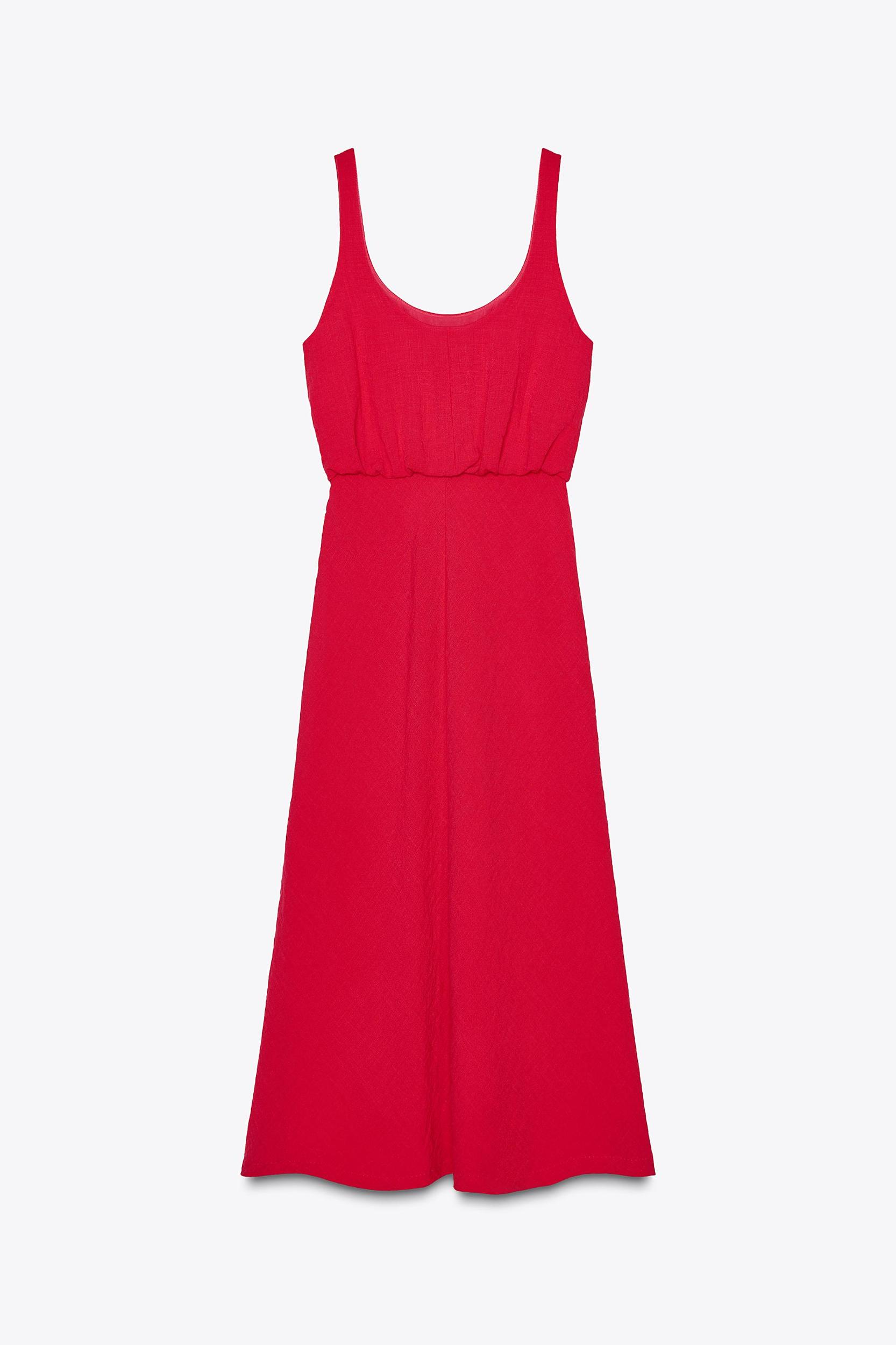 MIDI DRESS WITH RUCHED WAIST Product Image