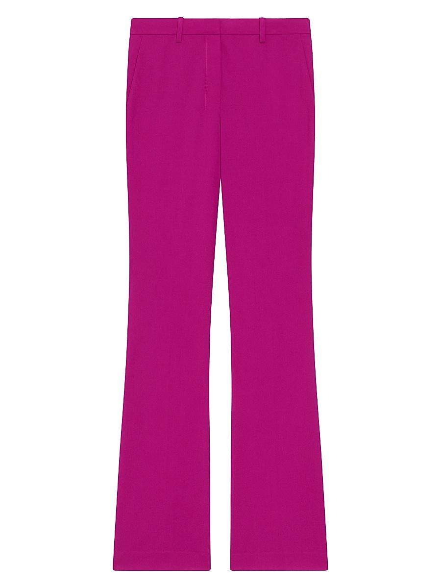 Womens Stretch Wool Straight Full-Length Trousers Product Image