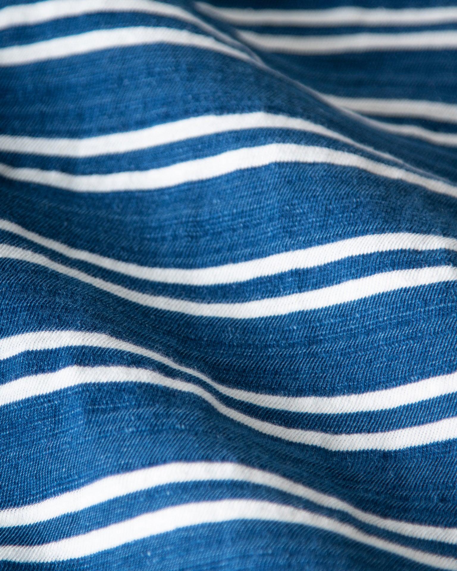 Indigo Polo in Indigo/White Double Stripe Product Image