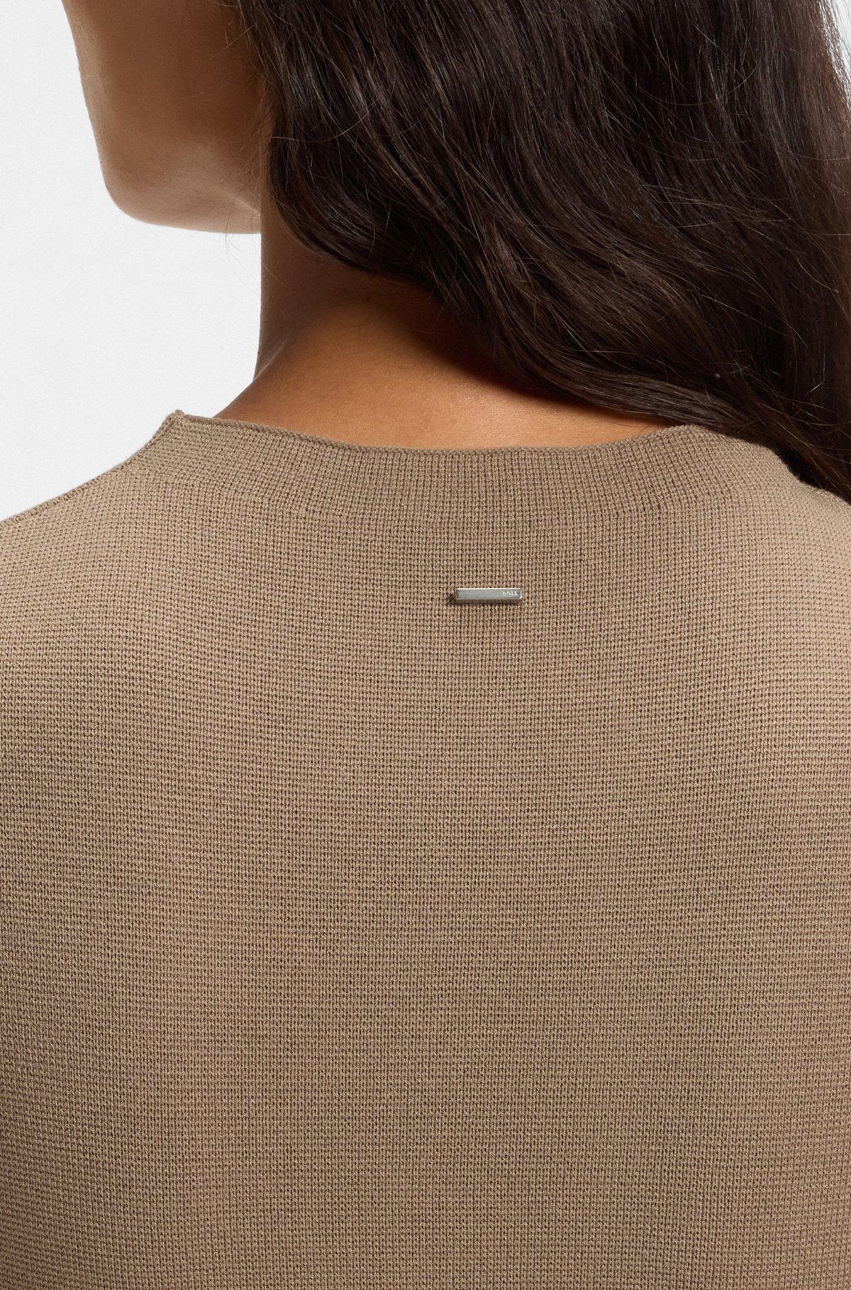 Knitted dress with satin skirt Product Image