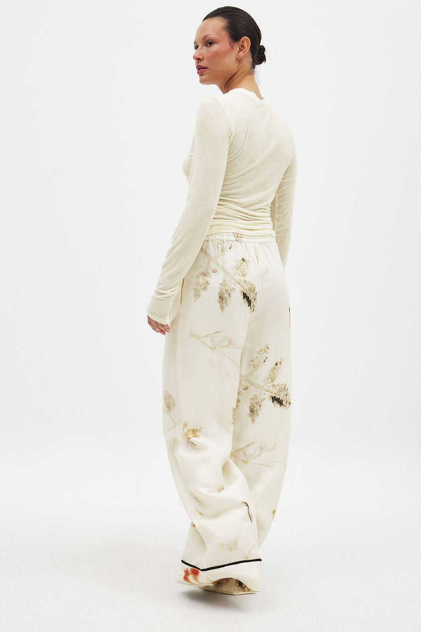 Viscose Wide Mid Waist Trousers Product Image