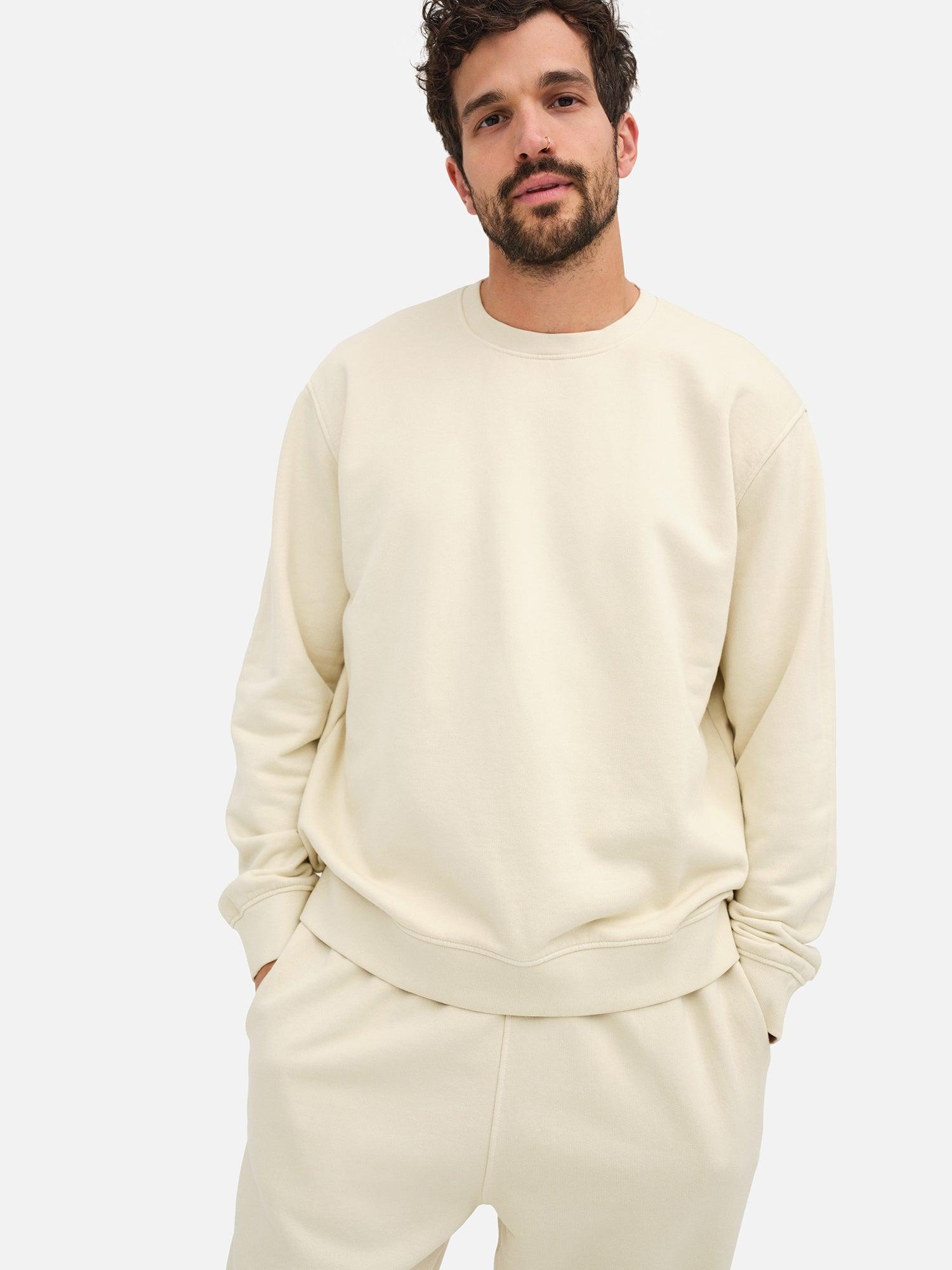 Men's Organic Fleece Crew Neck Sweatshirt Male Product Image