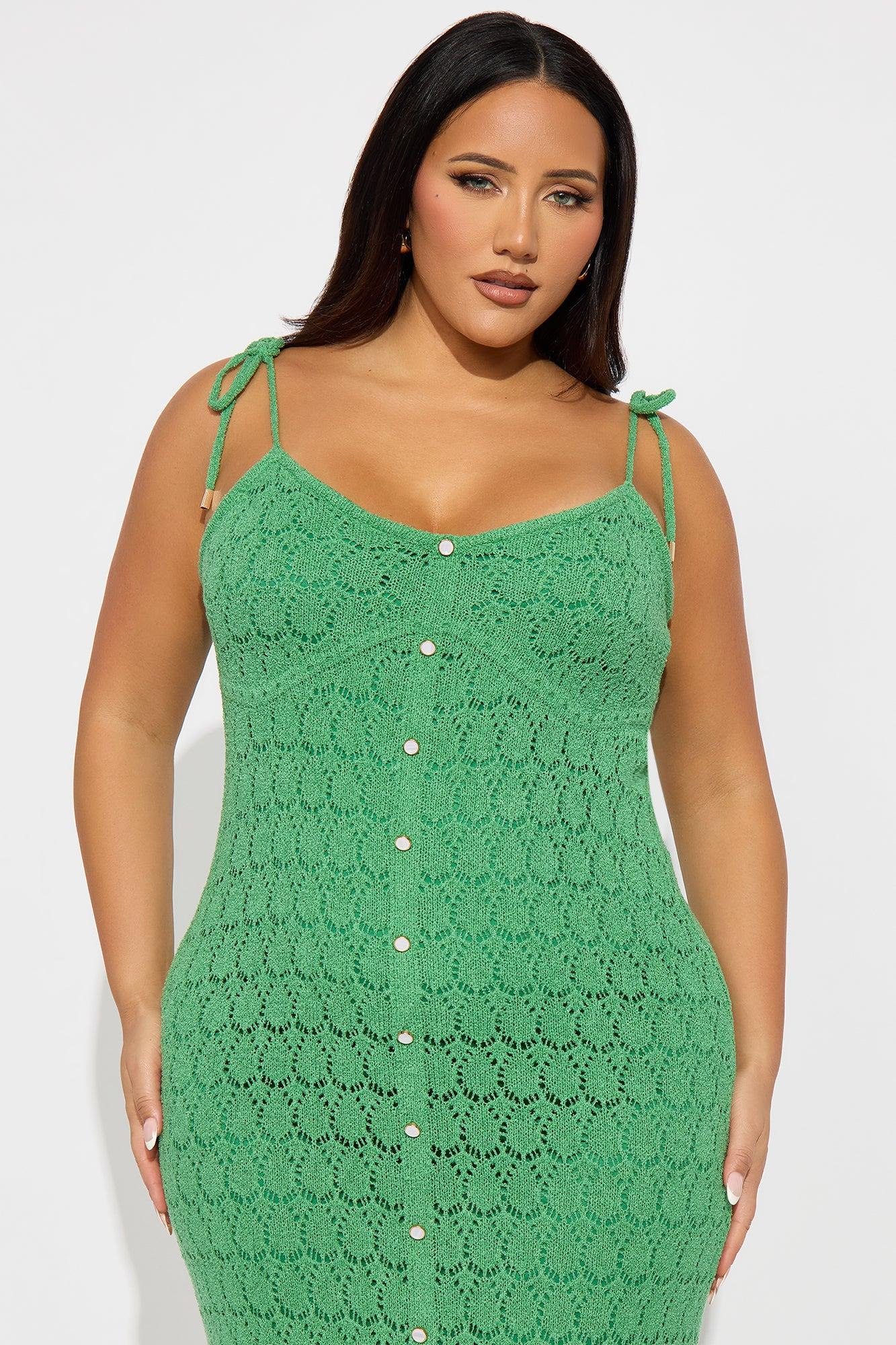Eileen Crochet Maxi Dress - Green Female Product Image