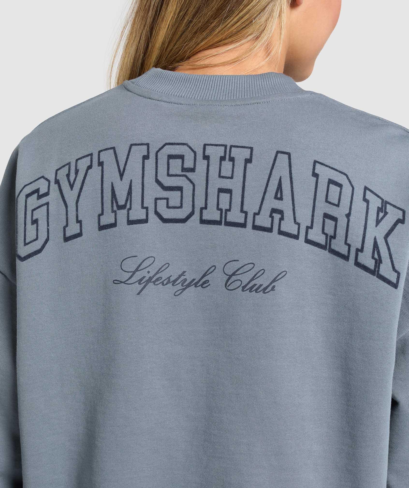Gymshark Campus Classics Graphic Sweatshirt - Iron Blue Female Product Image