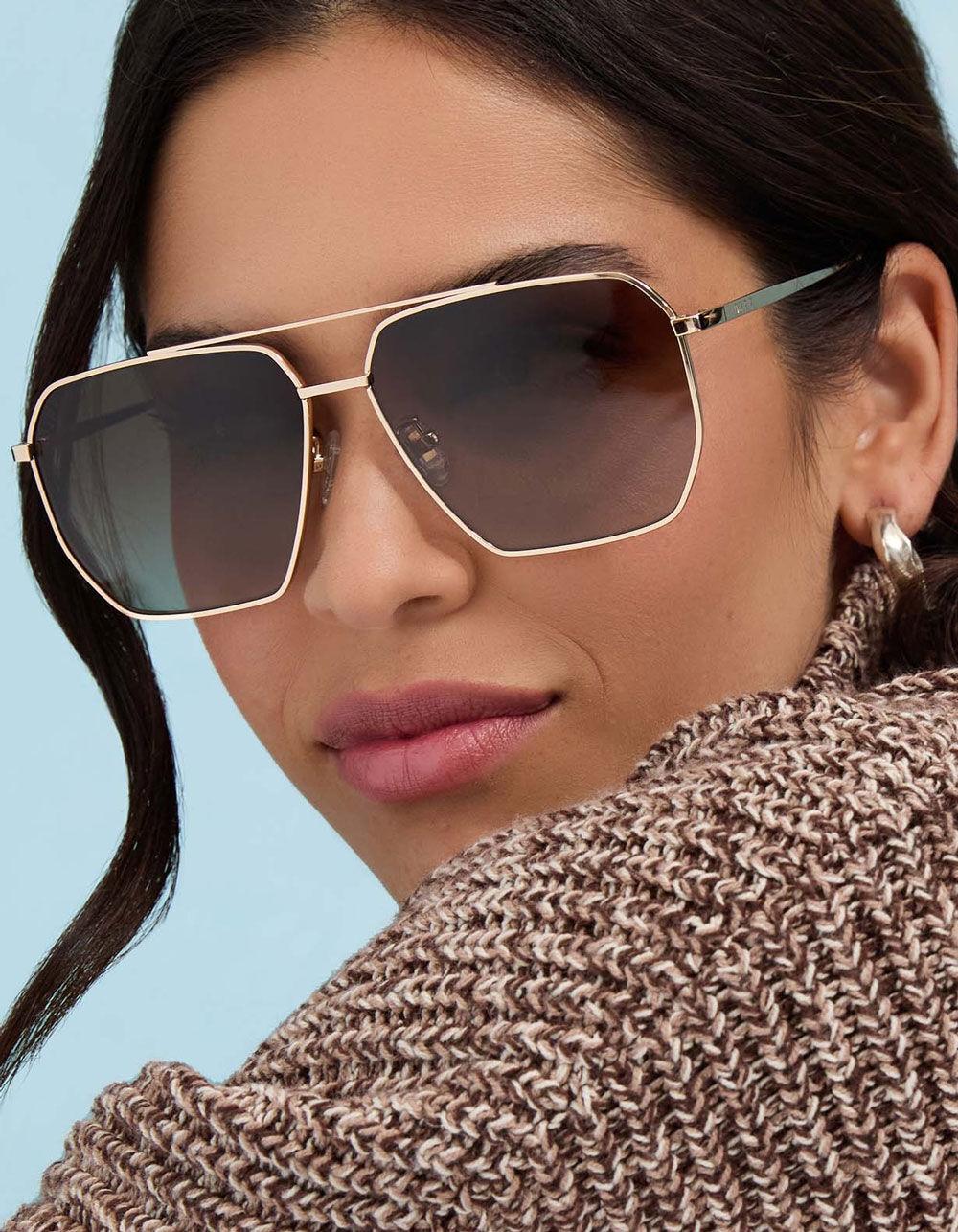 DIFF EYEWEAR Berkely Polarized Sunglasses - GOLD Product Image