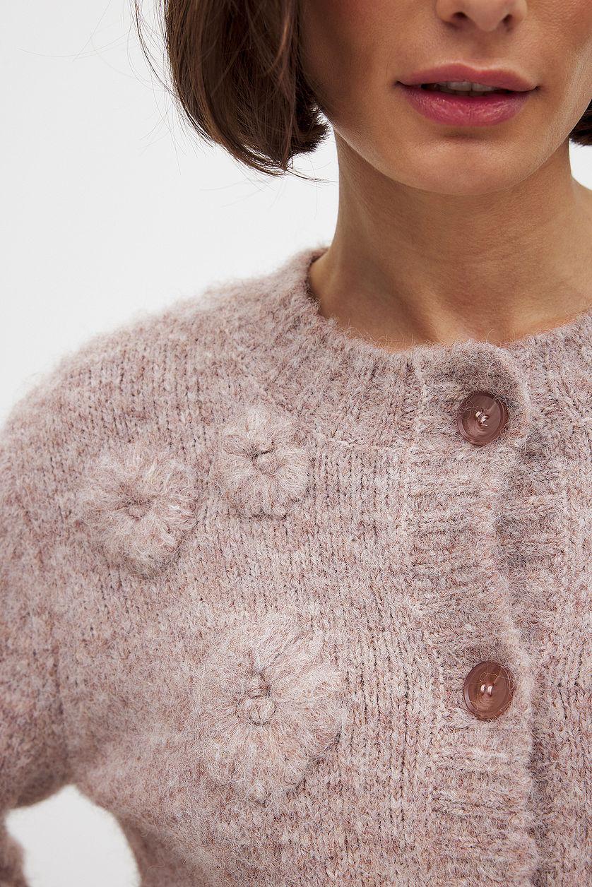 Knitted Flower Cardigan Product Image