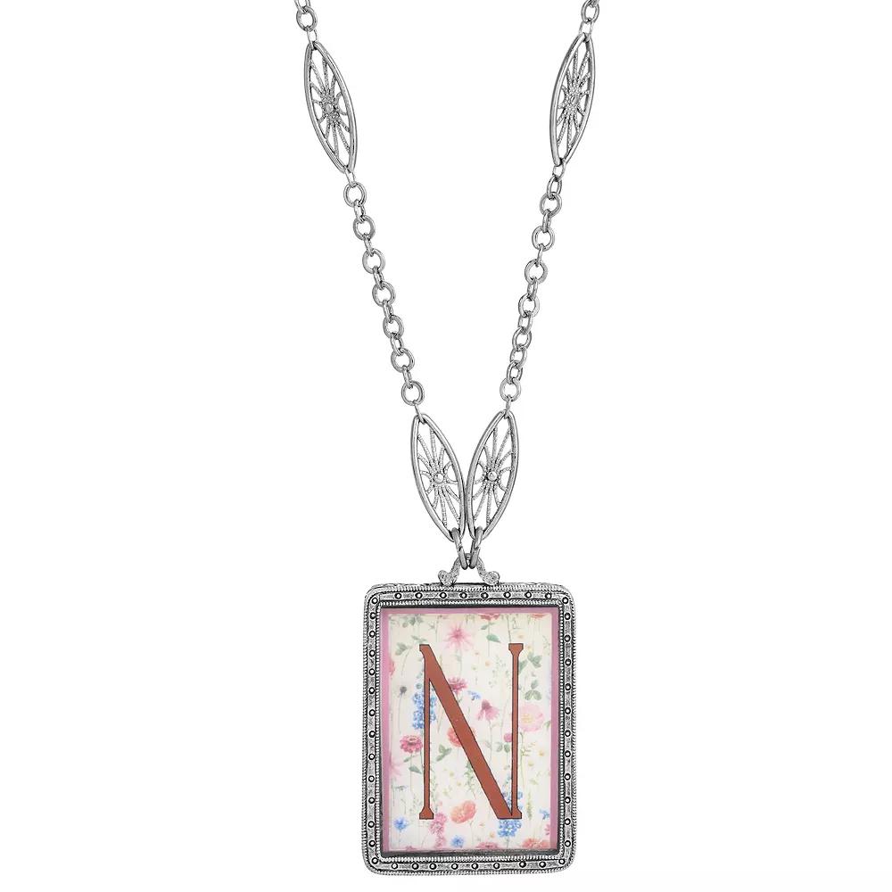 1928 Floral Motif Initial Pendant, Womens, G Product Image