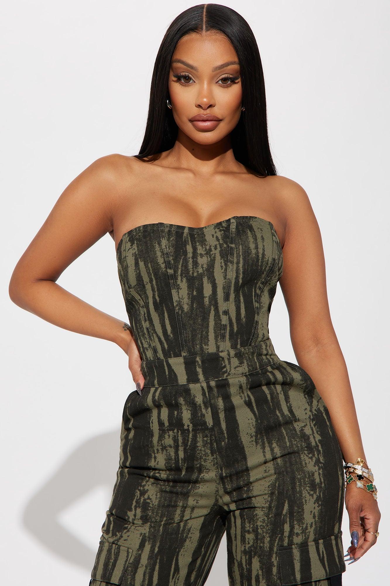 We Are Young Jumpsuit - Olive/combo Product Image