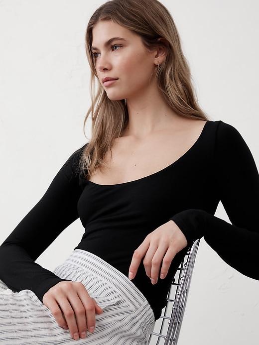 Soft Stretch Scoop-Neck T-Shirt Product Image