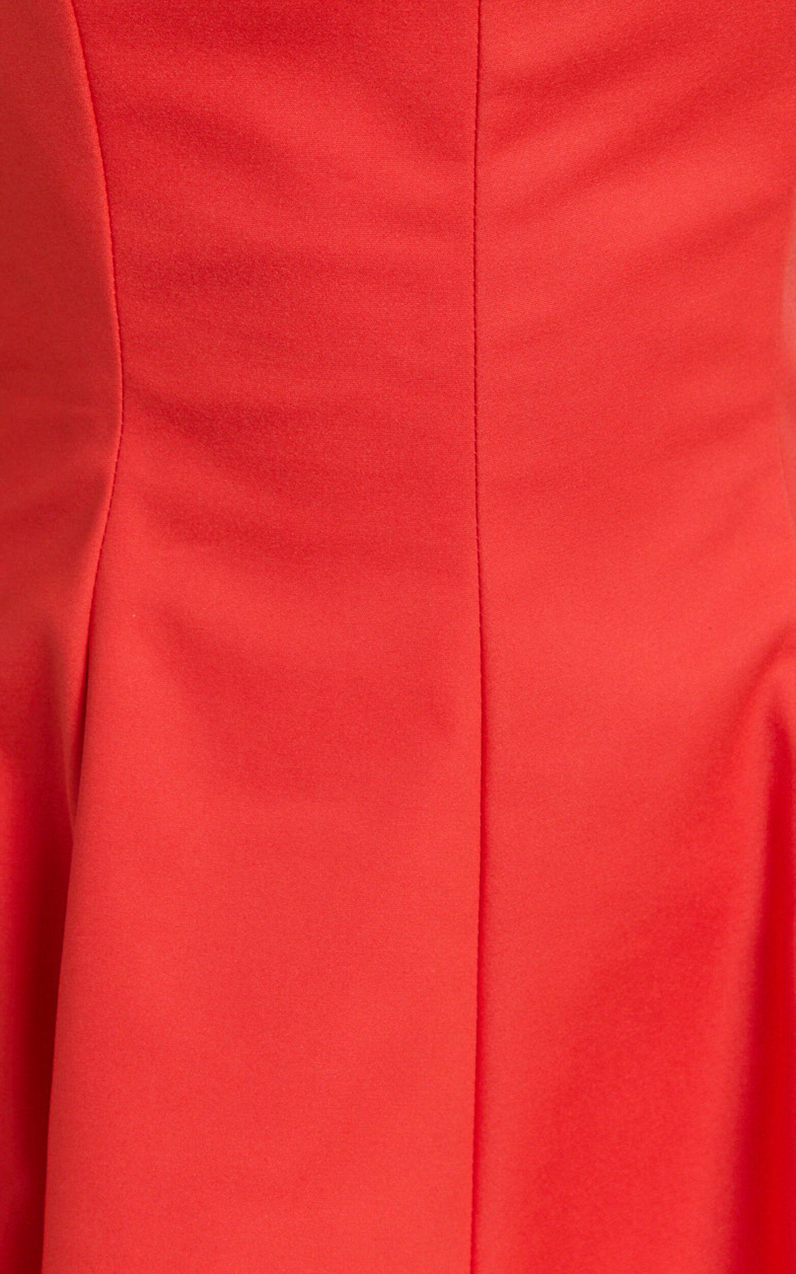 Nadine Mini Dress - Square Neck Halterneck Flare Skirt Dress in Red Product Image