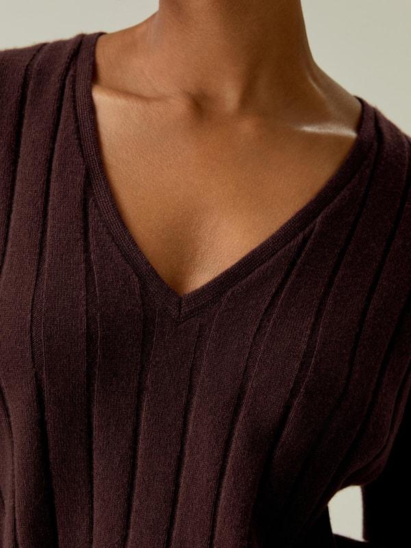 LILYSILK Womens Cashmere Sweater - Medium Gray Pure Cashmere - Comfortable V-Neck Top M Product Image