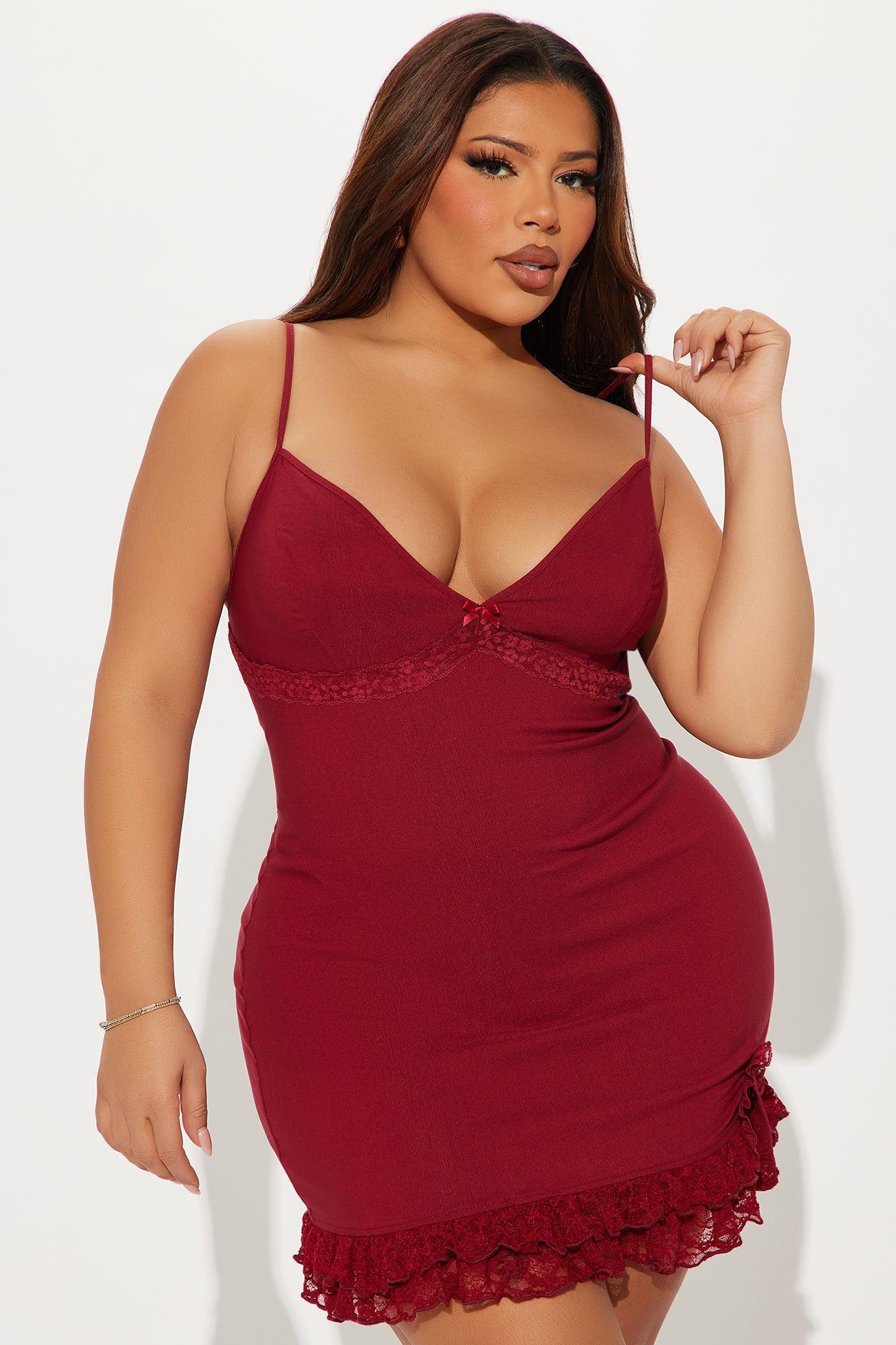 Melina Ruffle Micro Mini Dress - Wine Product Image