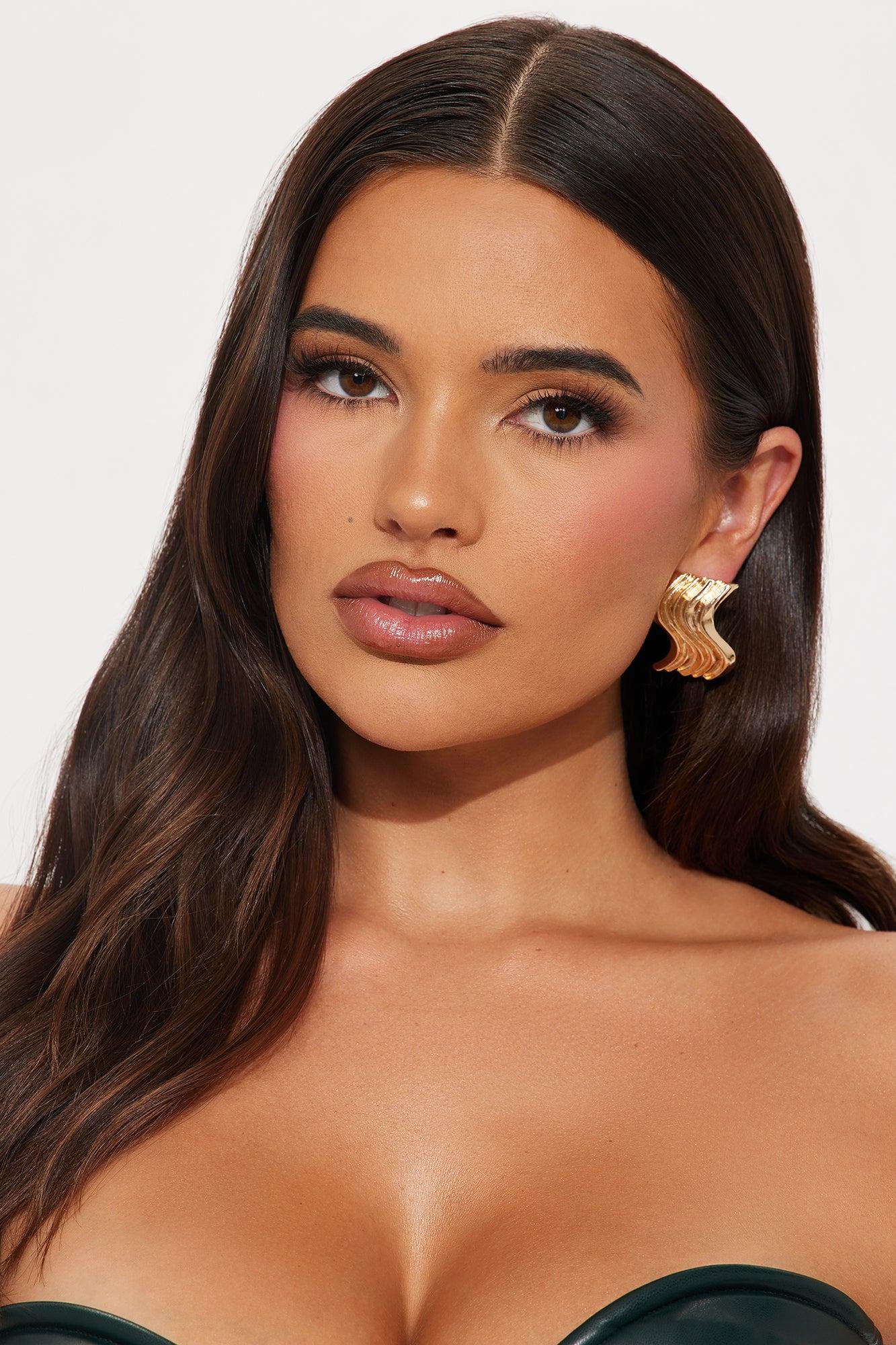 Party On Abstract Drop Earrings - Gold Female Product Image