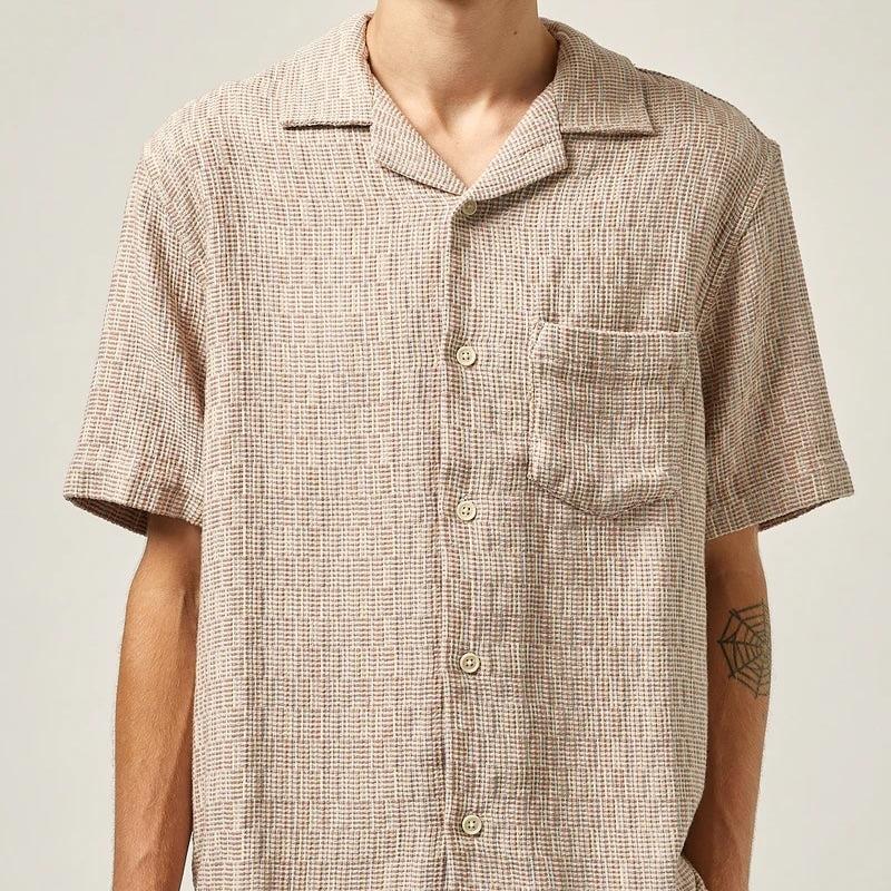 Rainbow Weave Camp Shirt - Pink Product Image