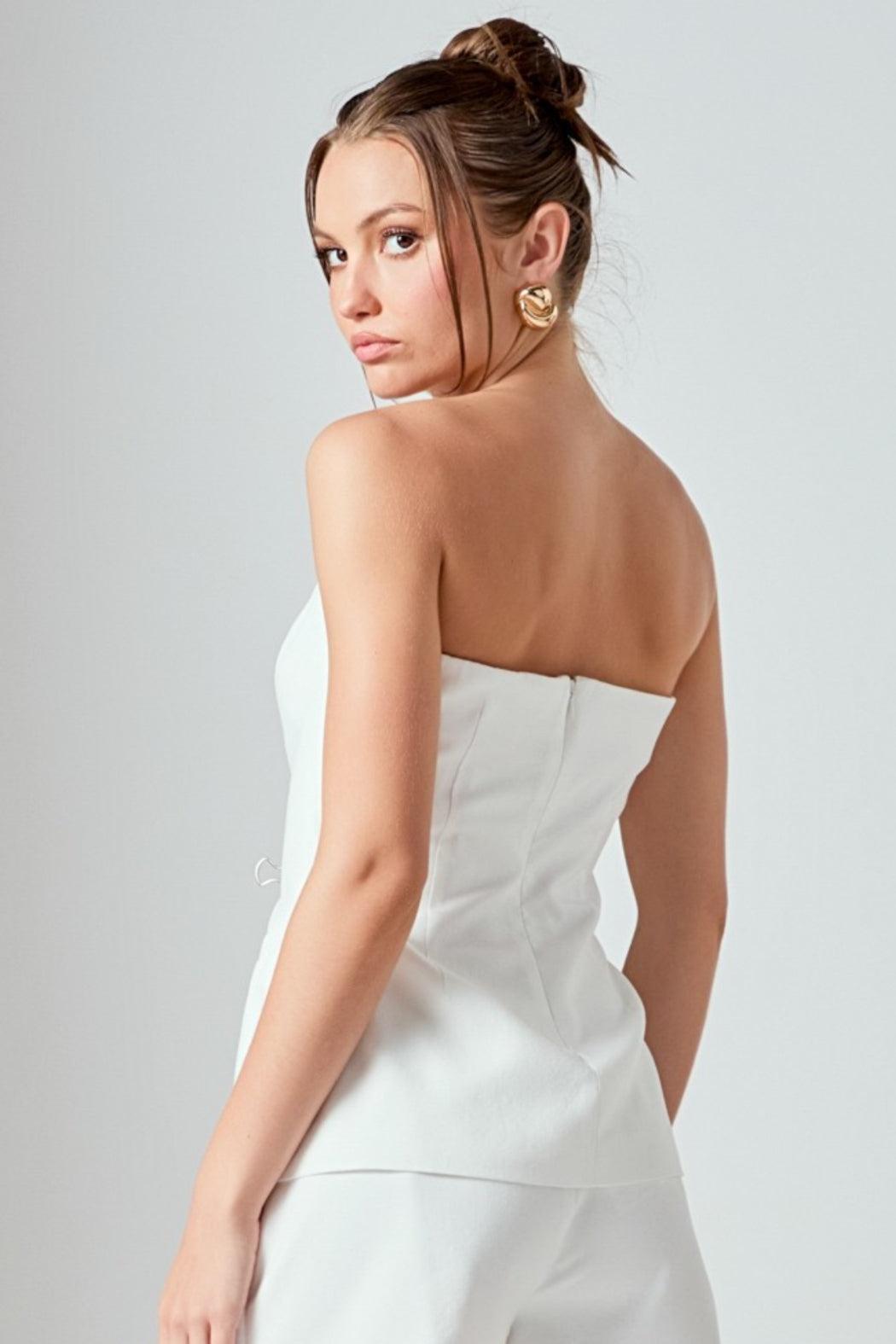 Linen Jennifer Strapless Top Product Image