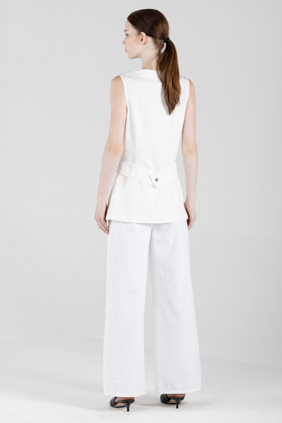 Jay Long Vest - Vintage White Product Image