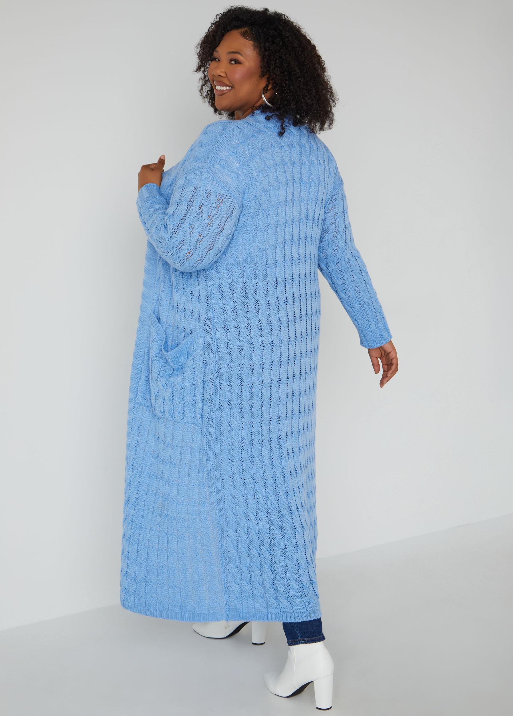 Cable Knit Pocketed Duster Product Image