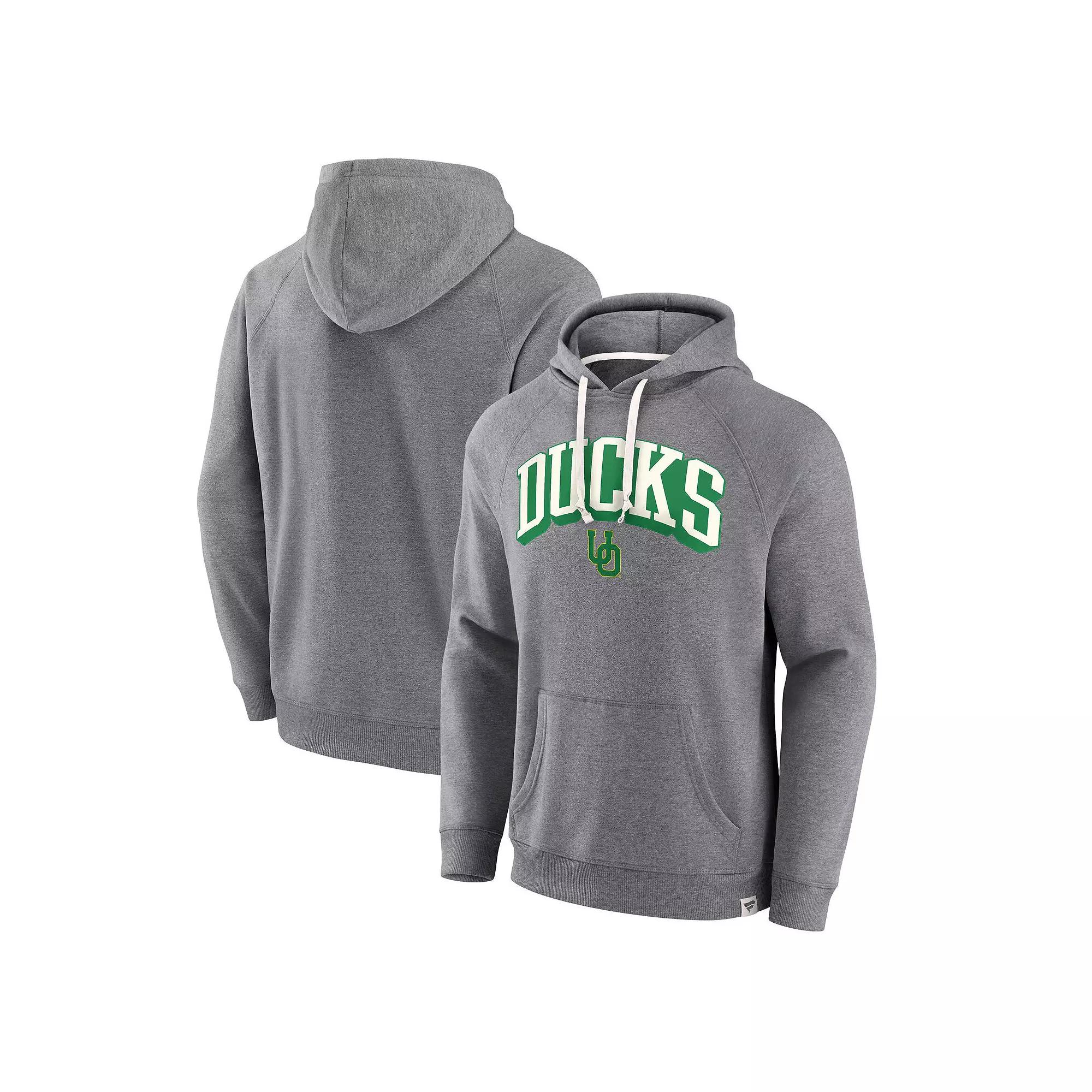 Men's Fanatics Heather Gray Oregon Ducks True Classics On Deck Fleece Pullover Hoodie, Size: XL, Grey Product Image
