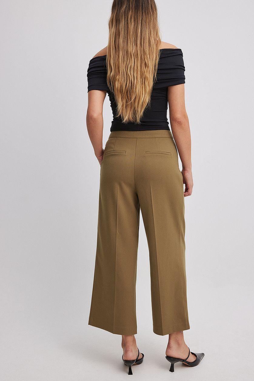 Cropped Straight Suit Pants Product Image