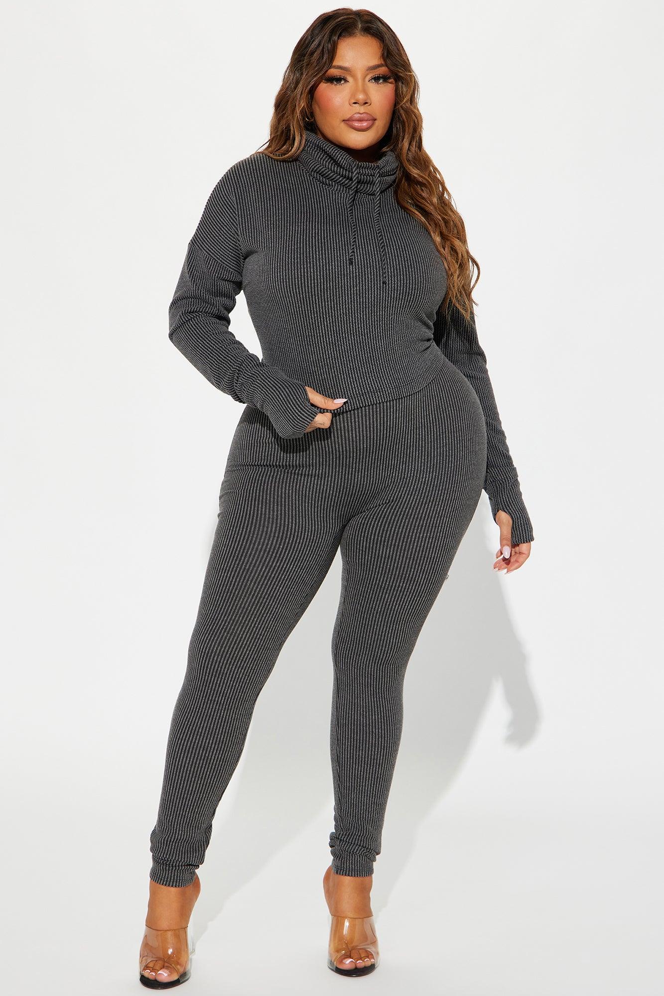 Thinking It Over 2 Piece Jumpsuit Set - Charcoal Product Image