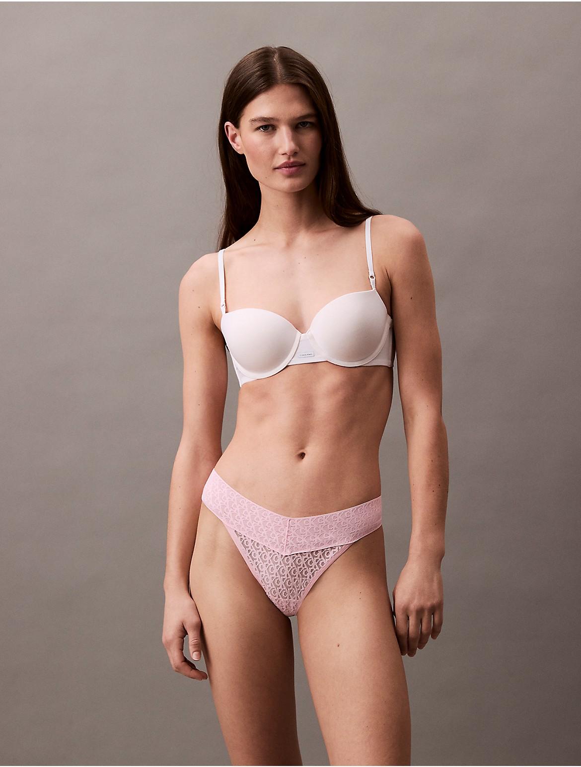 Calvin Klein Womens Icon Logo Lace Thong - Neutral Product Image