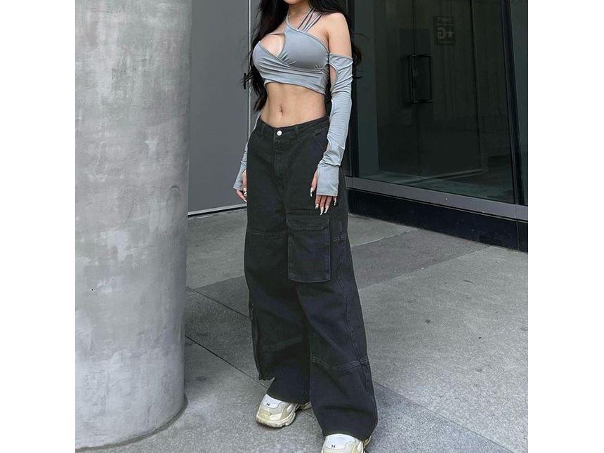 Rust Linen Blend Peplum Detail Overlay Jumpsuit Product Image