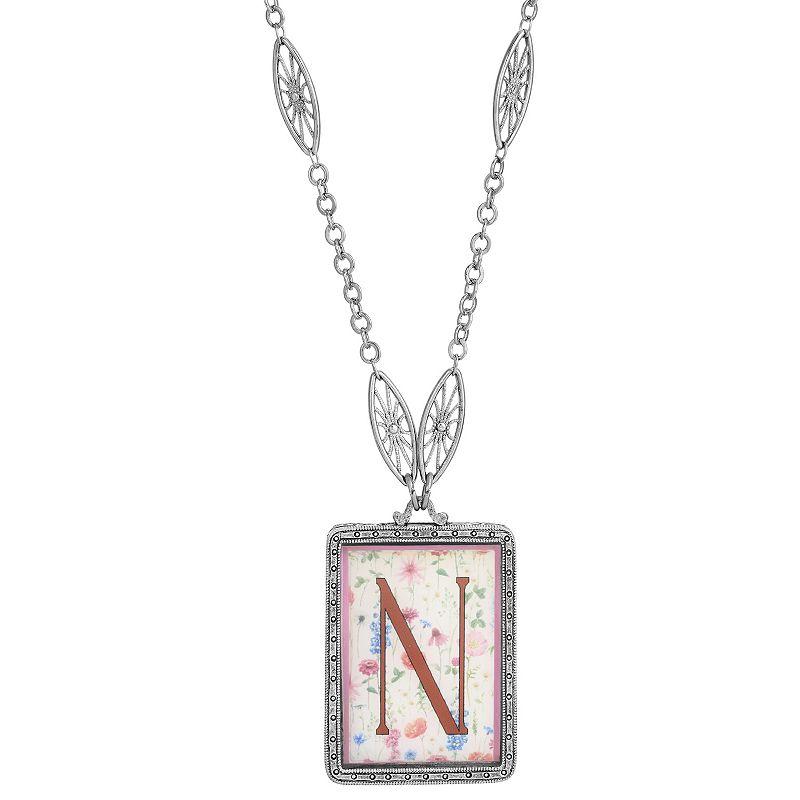 1928 Floral Motif Initial Pendant, Womens, G Product Image