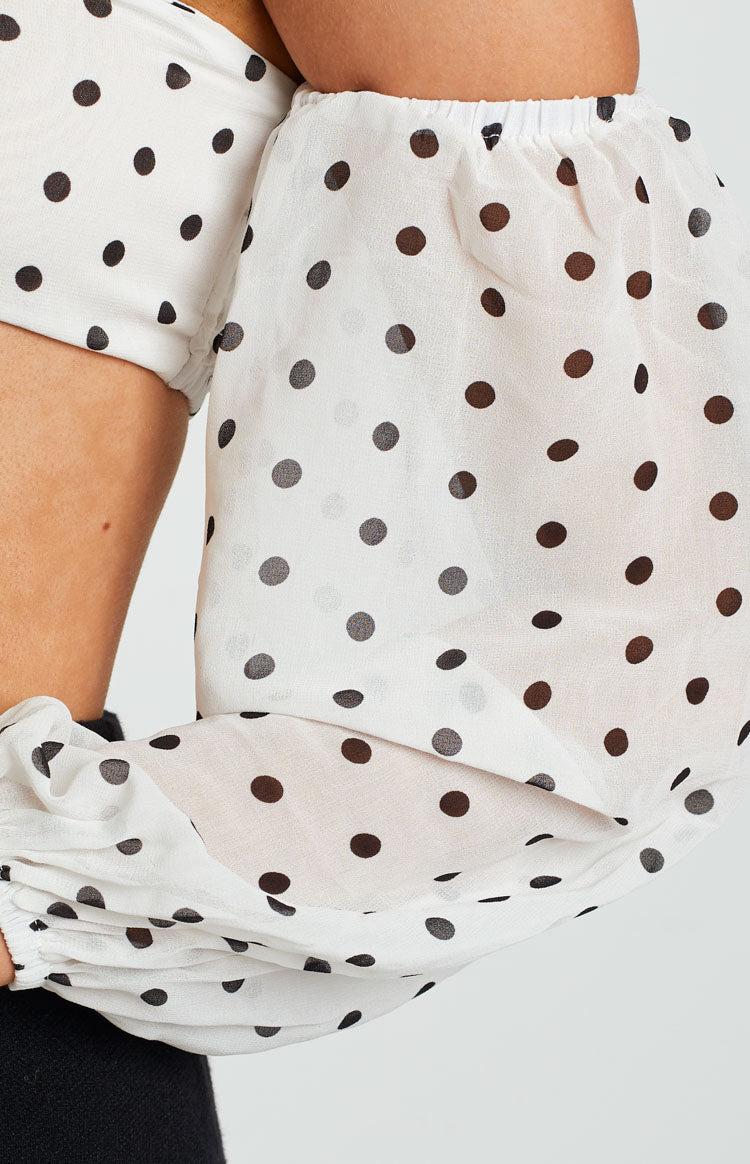 Carita White Printed Crop Top Product Image